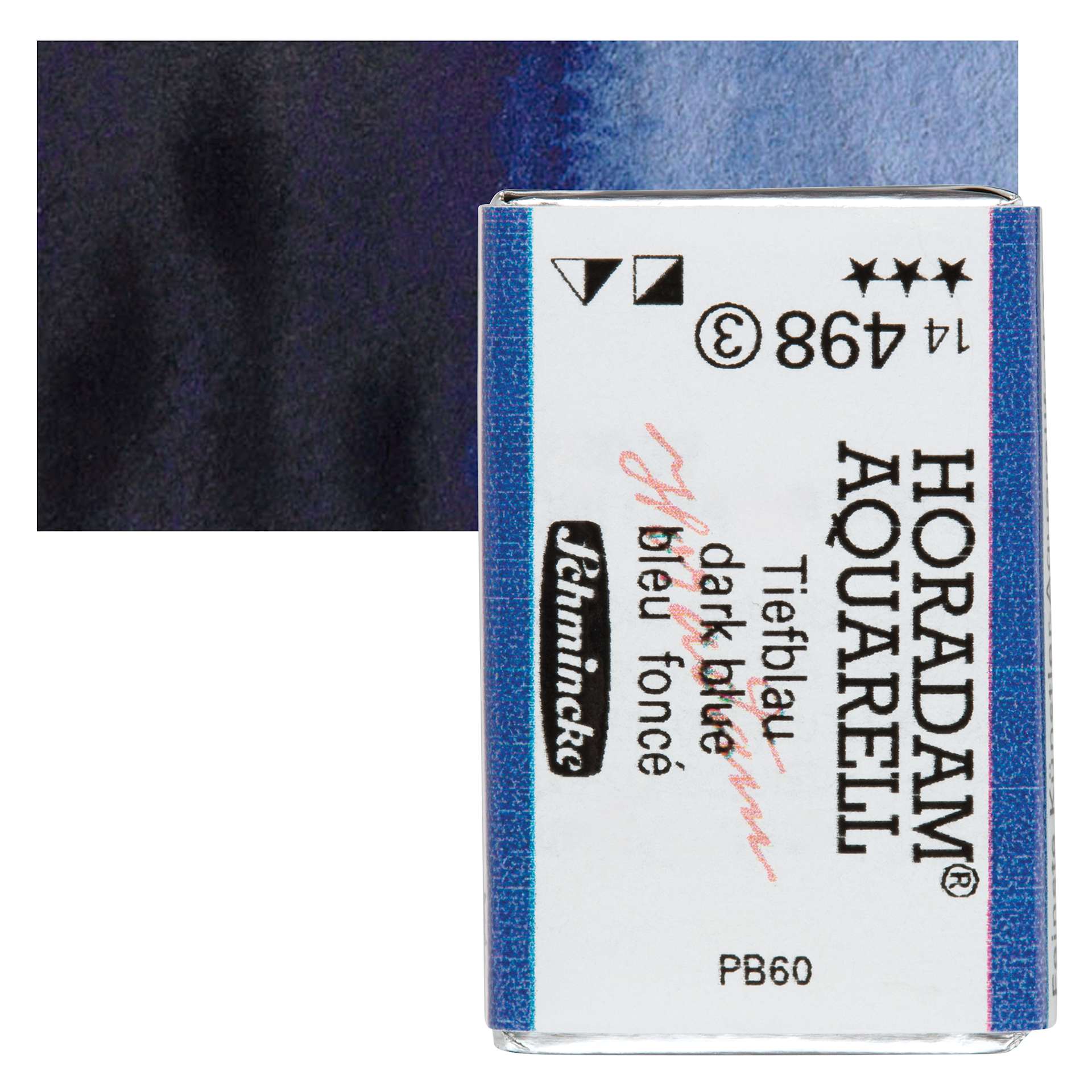 Schmincke Horadam Aquarell Watercolor - Dark Blue, Full Pan and swatch