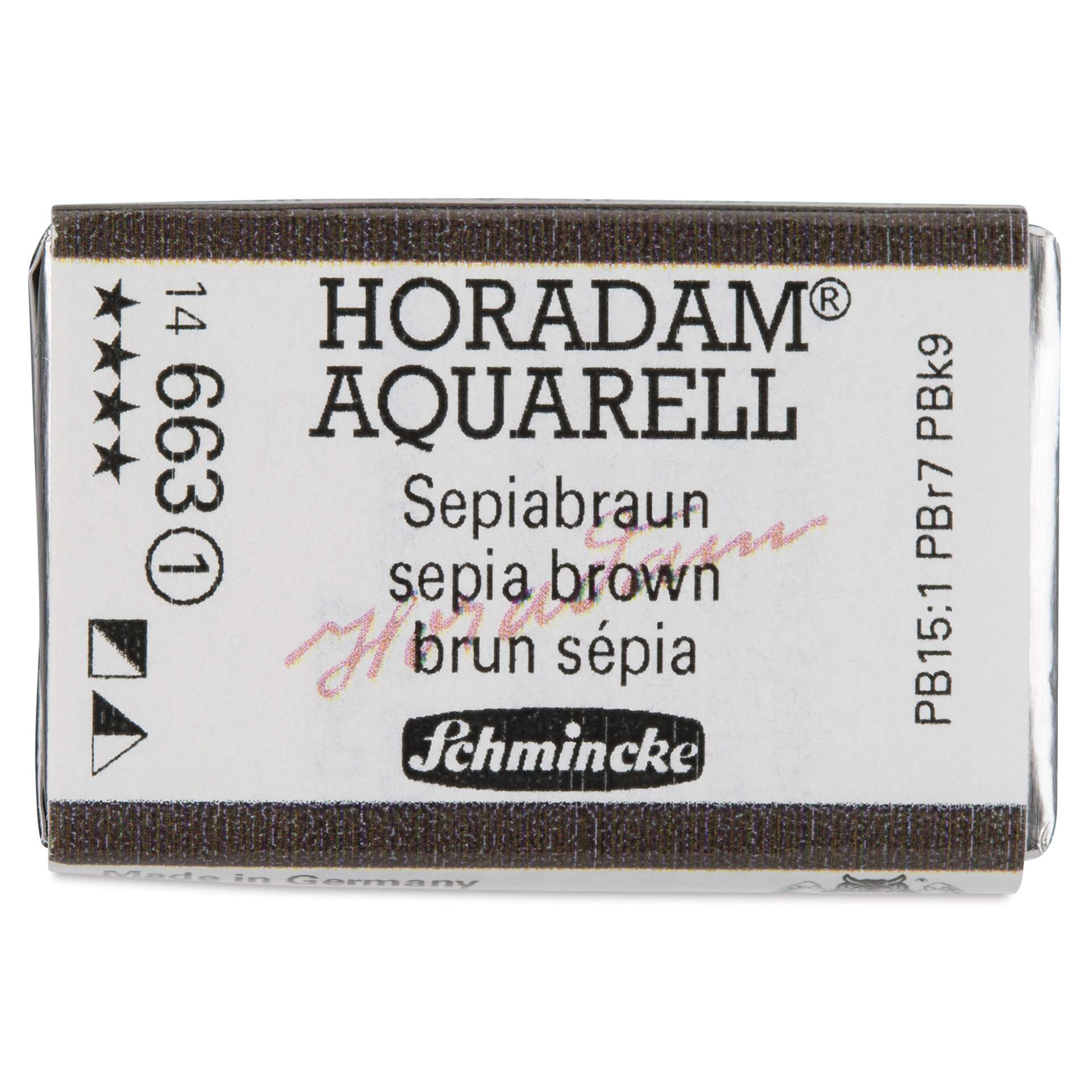 Schmincke Horadam Aquarell Watercolor - Sepia Brown, Full Pan