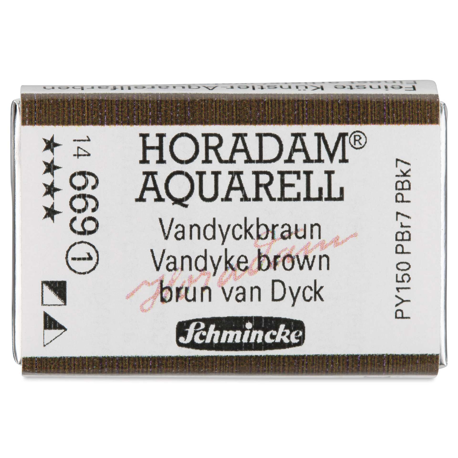 Schmincke Horadam Aquarell Watercolor - Vandyke Brown, Full Pan