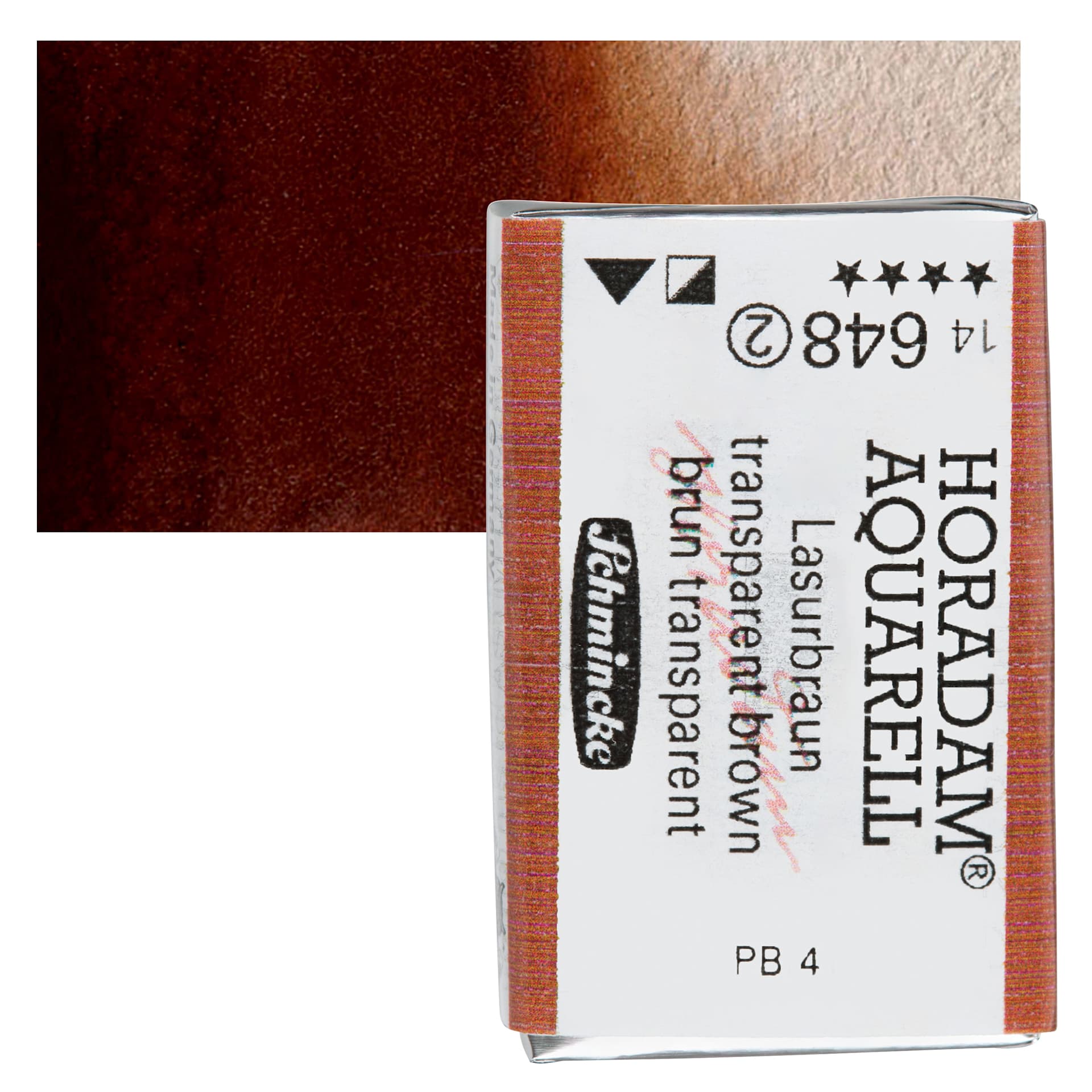 Schmincke Horadam Aquarell Watercolor - Transparent Brown, Full Pan and swatch