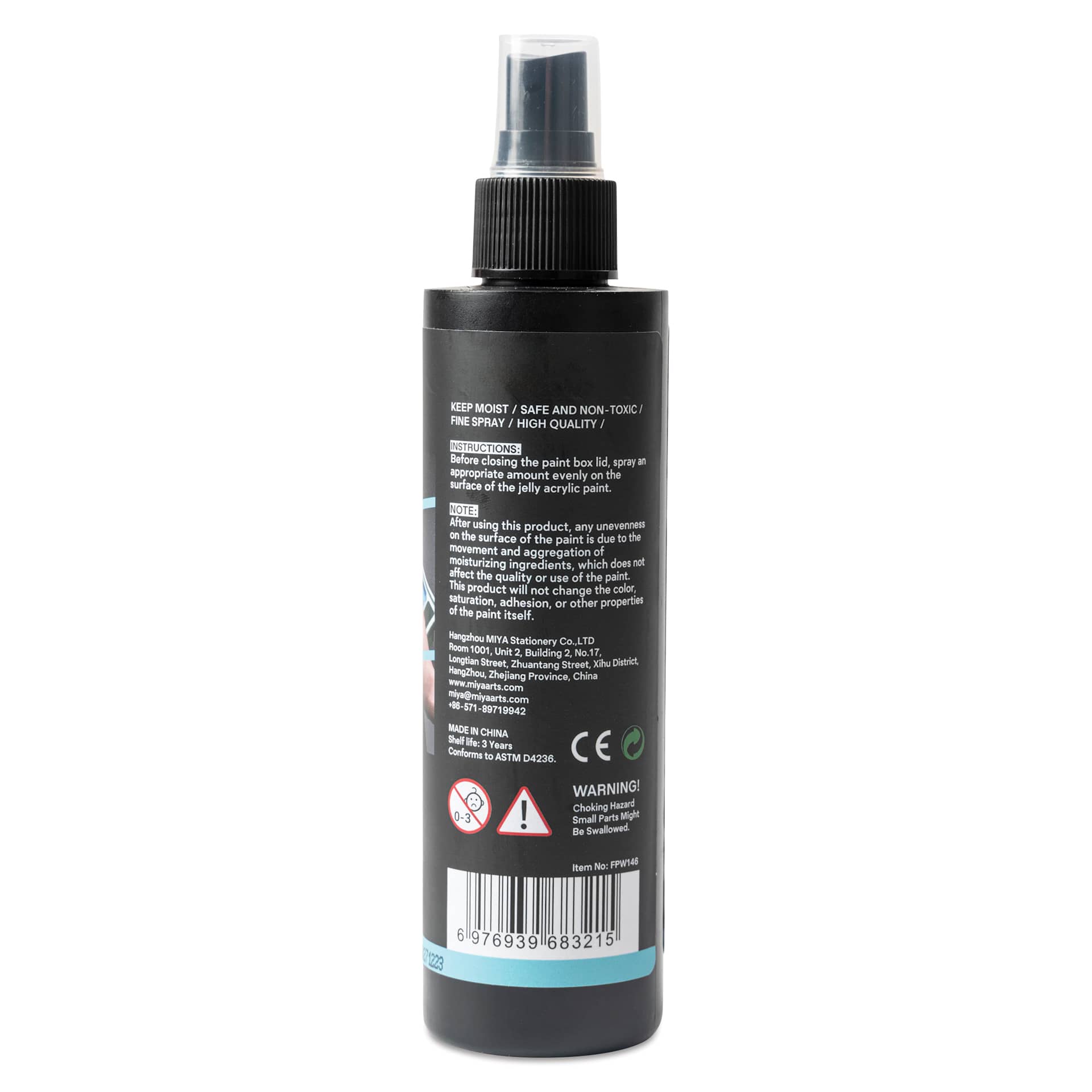 Back of Himi Jelly Acrylic Rewetting Medium Spray