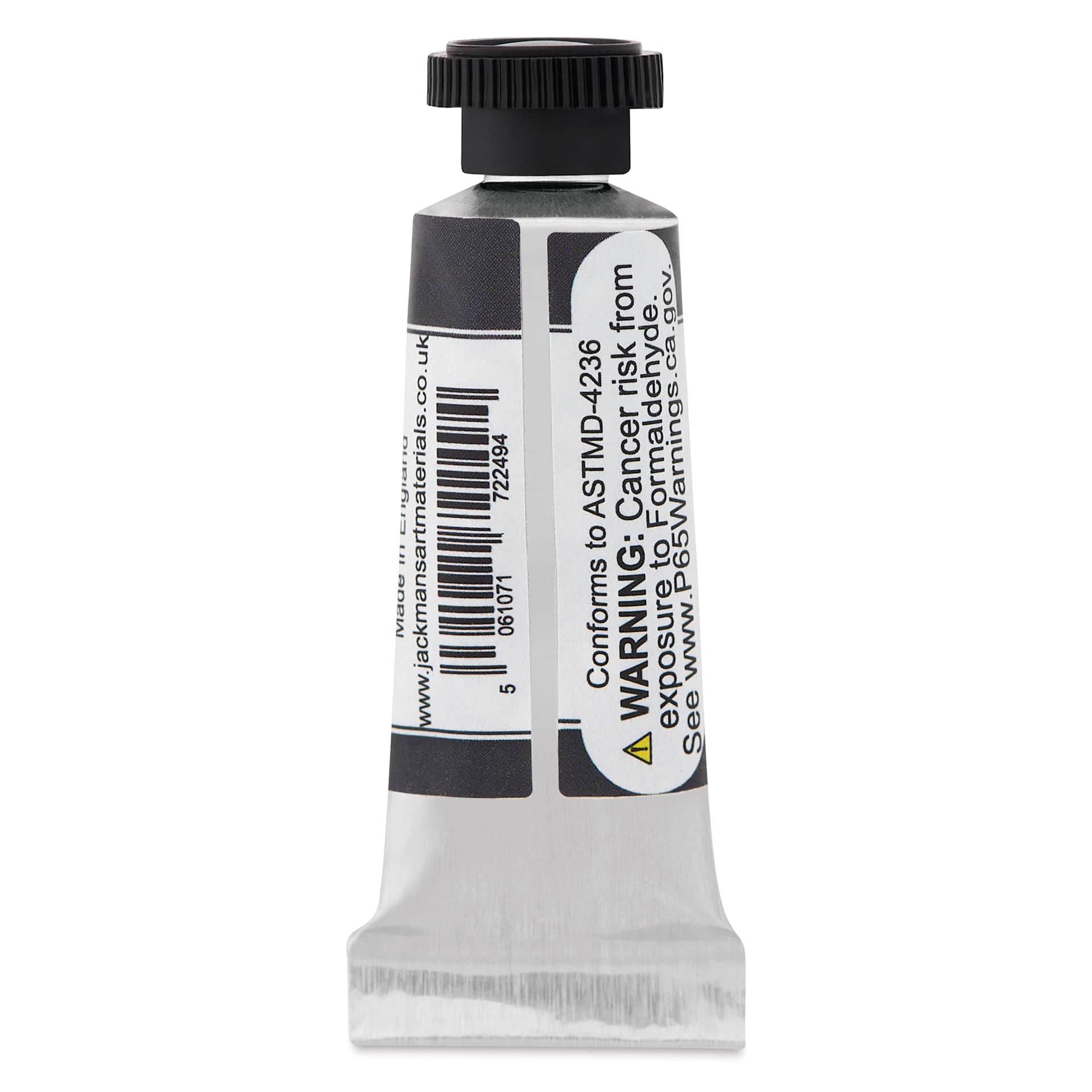 Jackman's Finest Professional Watercolour - Oxide Black (Lunar Black), 5 ml back of tuibe