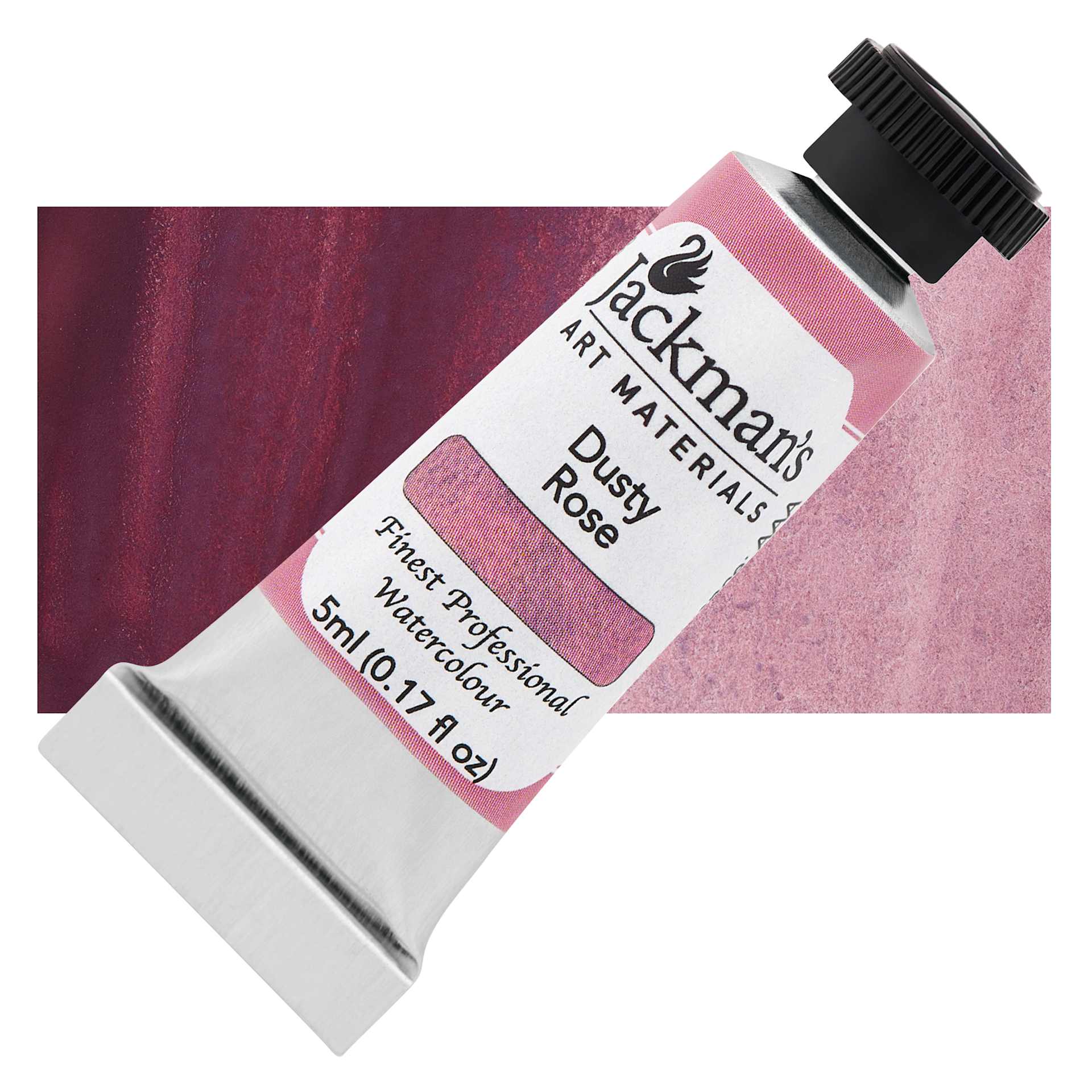 Jackman's Finest Professional Watercolour - Dusty Rose, 5 ml Tube and Swatch