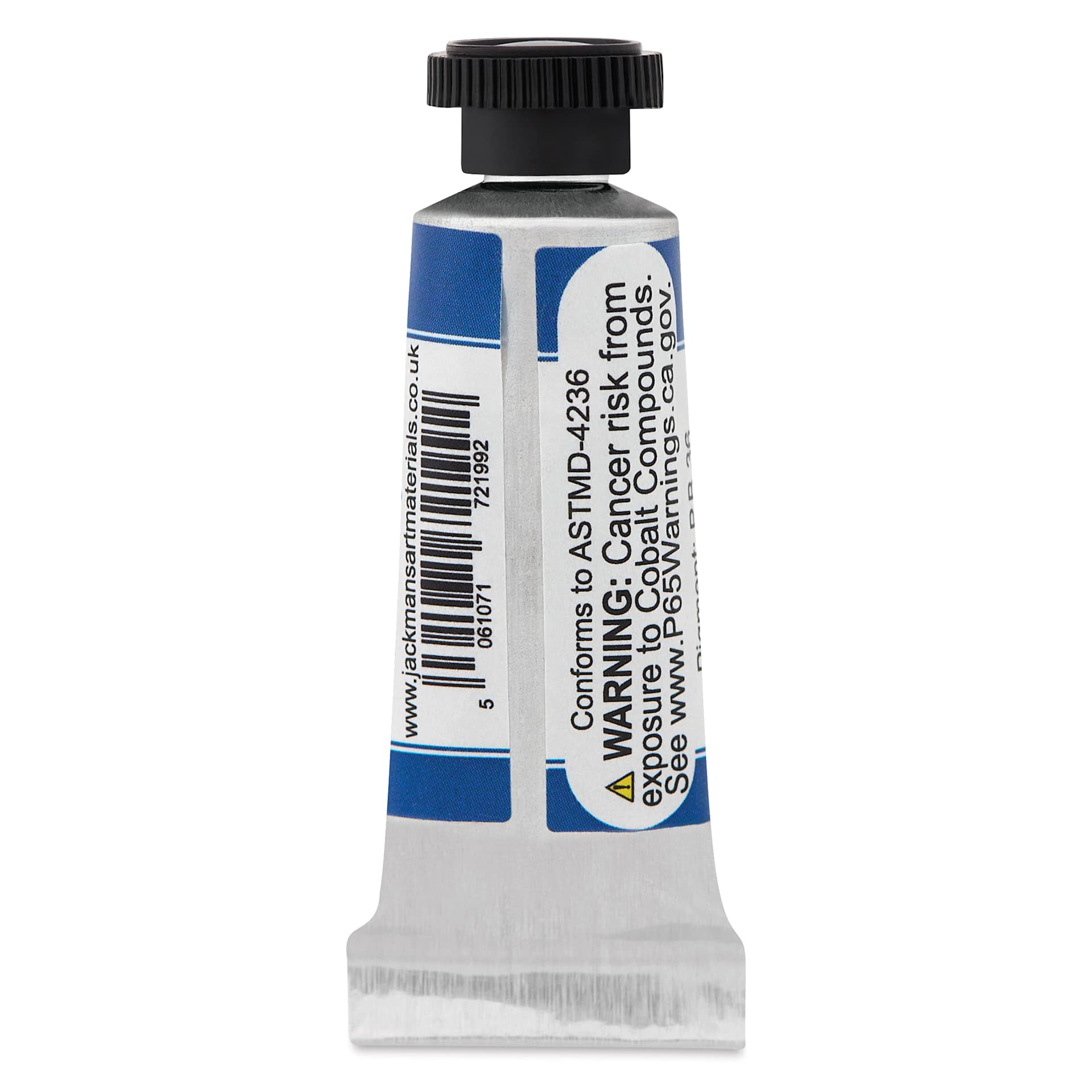 Jackman's Finest Professional Watercolour - Cerulean Blue (Chromium), 5 ml back of tube