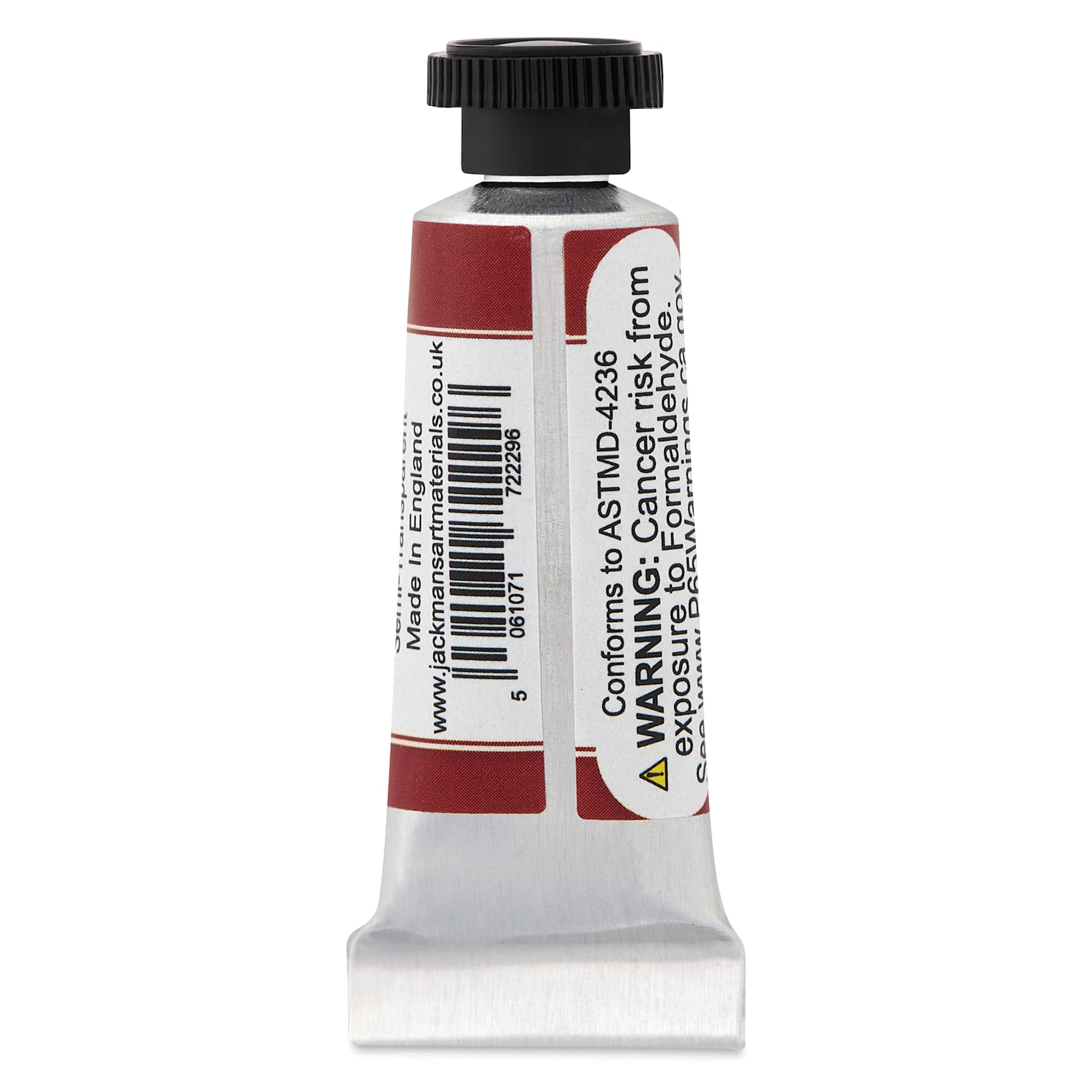 Jackman's Finest Professional Watercolour - Burnt Sienna, 5 ml back of tube