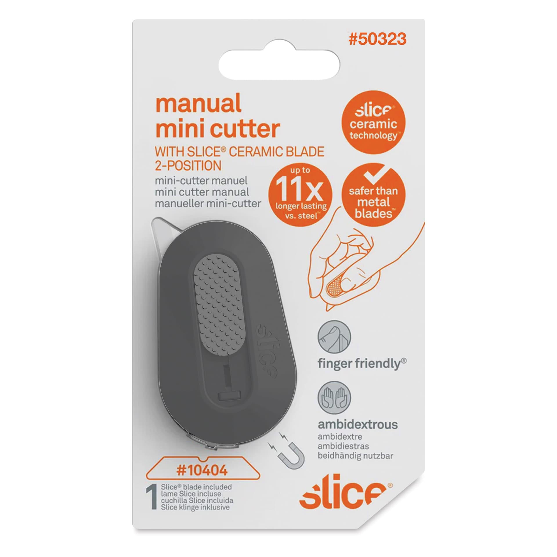 Slice Manual Mini Cutter - Millenial Gray - front of packaging
