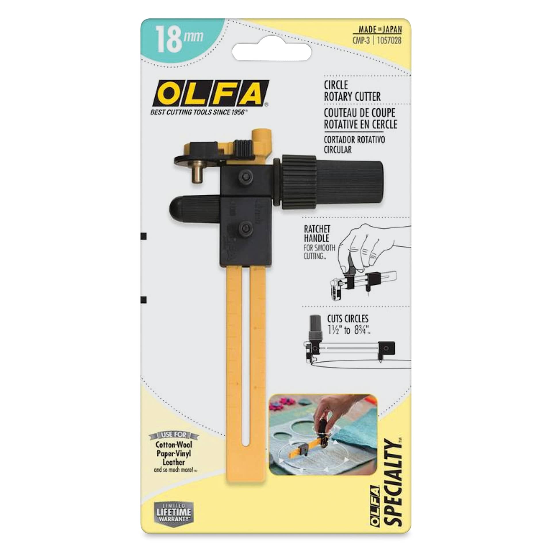 Olfa Rotary Circle Cutter - 18 mm, front of the packaging