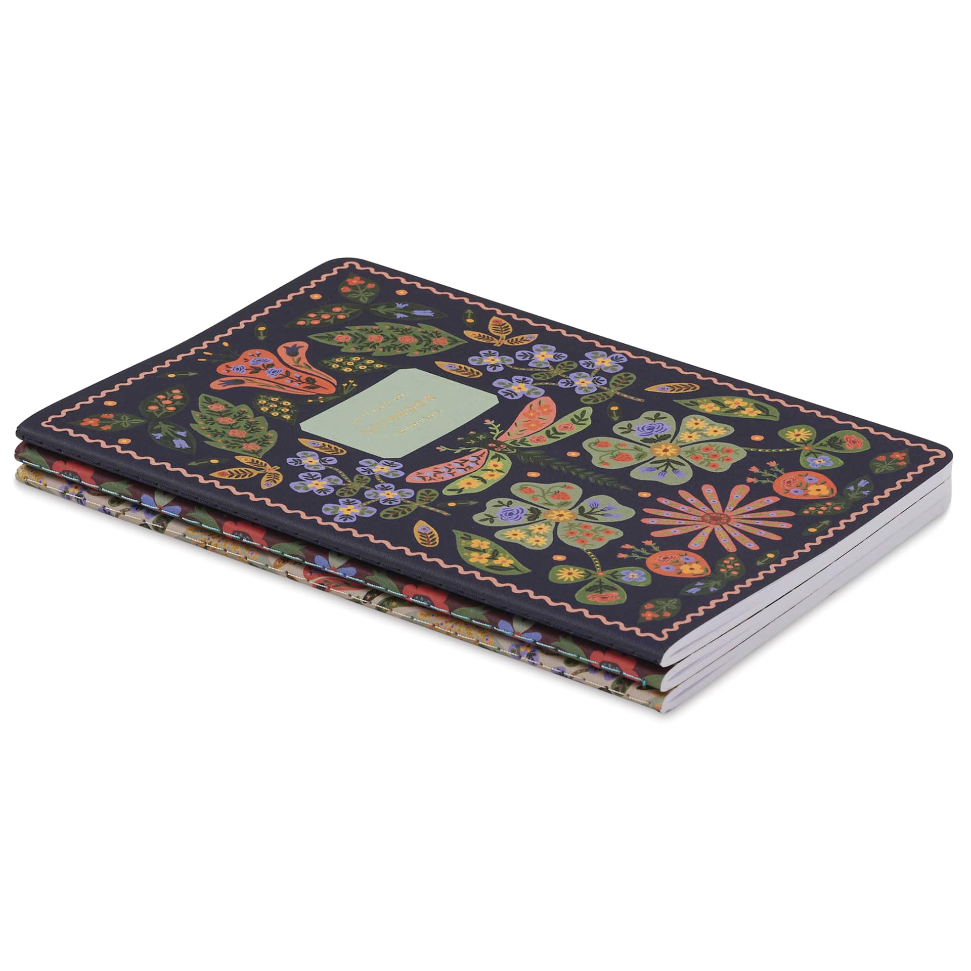 Rifle Paper Co. Stitched Notebook Set - Posy, Pkg of 3, notebooks stacked on each other