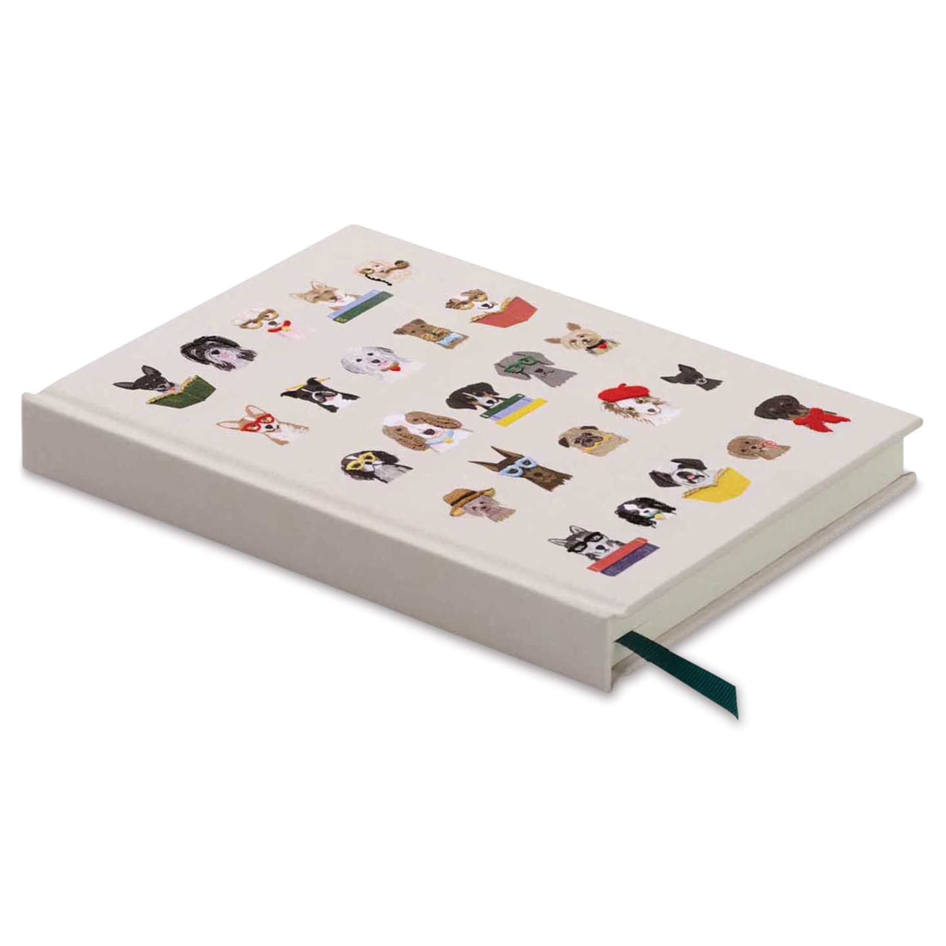 Rifle Paper Co. Studious Pets Embroidered Journals - Dogs, 5-3/4" x 8", Ruled, laid flat