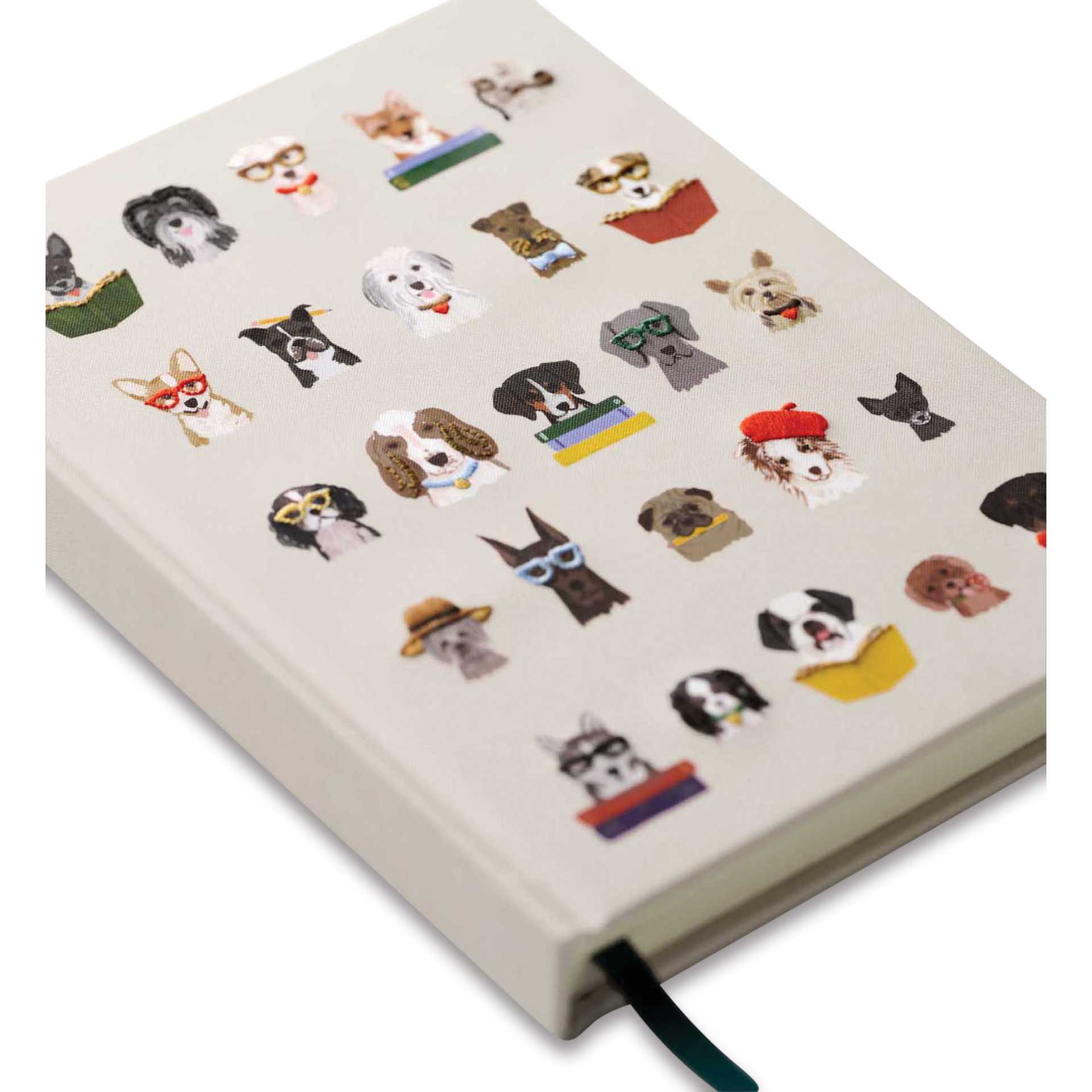 Rifle Paper Co. Studious Pets Embroidered Journals - Dogs, 5-3/4" x 8", Ruled