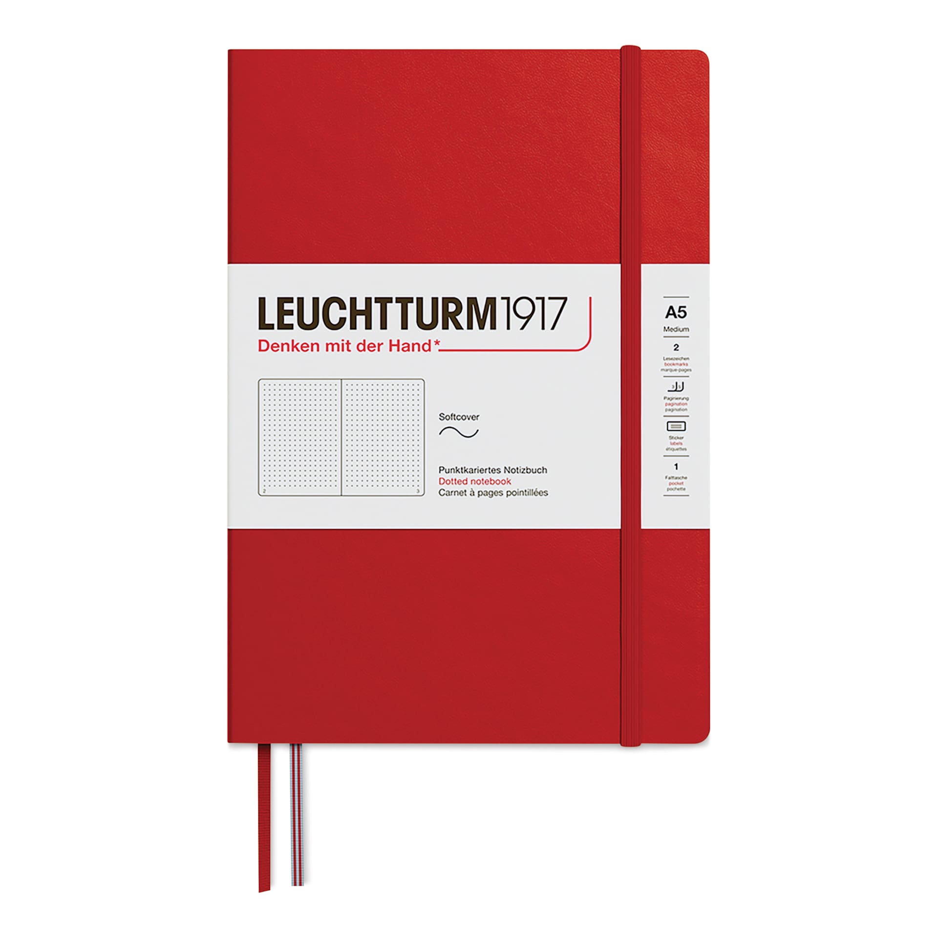 Leuchtturm1917 Dotted Softcover Notebook - Cherry, 5-3/4" x 8-1/4"