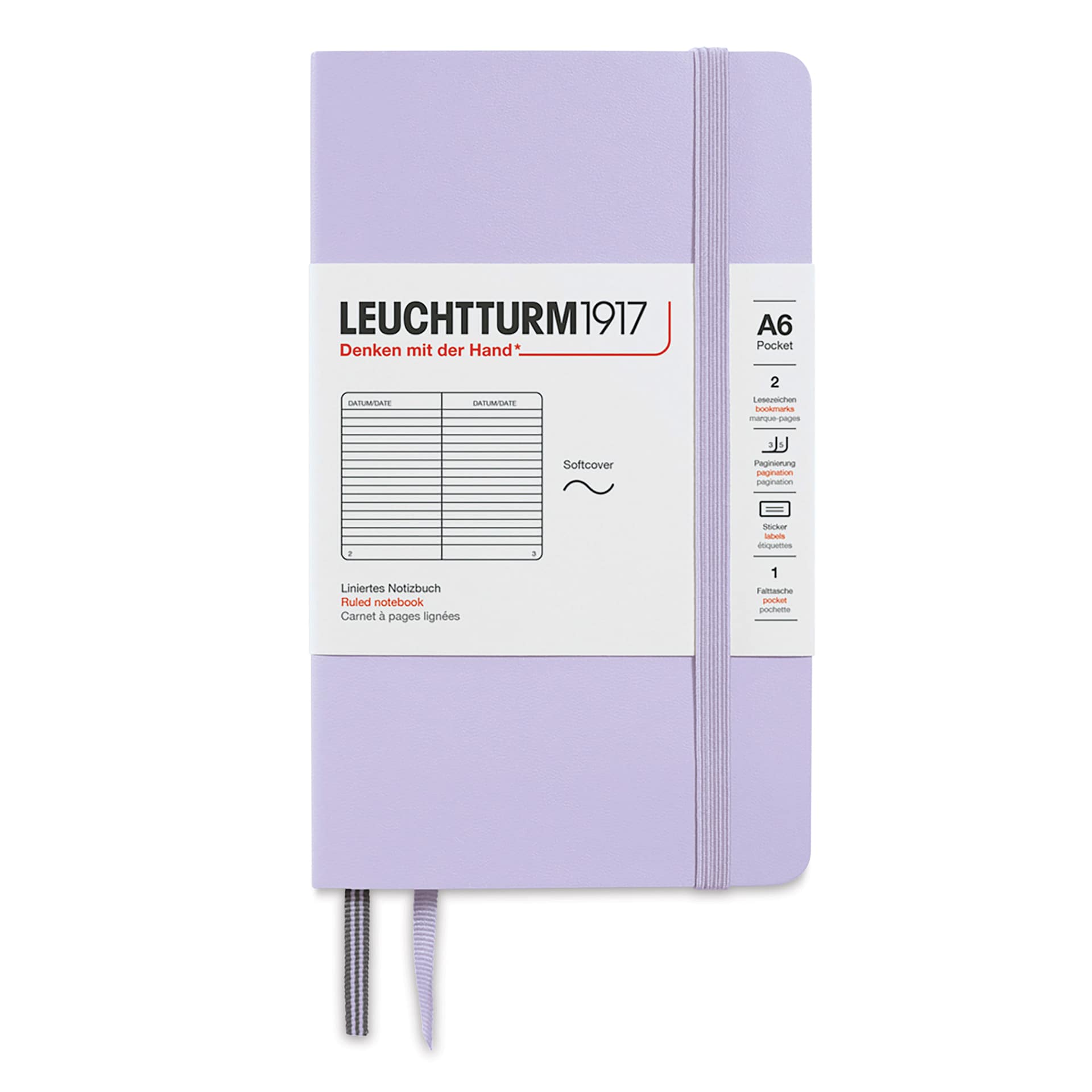 Leuchtturm1917 Ruled Softcover Notebook - Lilac, 3-1/2" x 6"