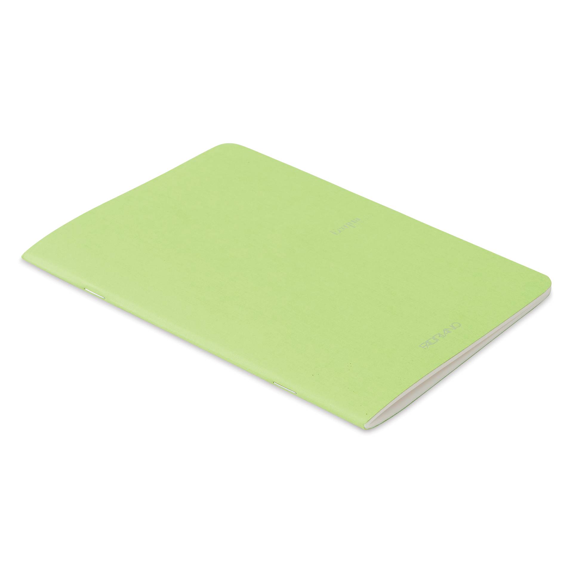 Fabriano EcoQua Staplebound Notebook - Lime, 8.3" x 5.8", Blank (side view)