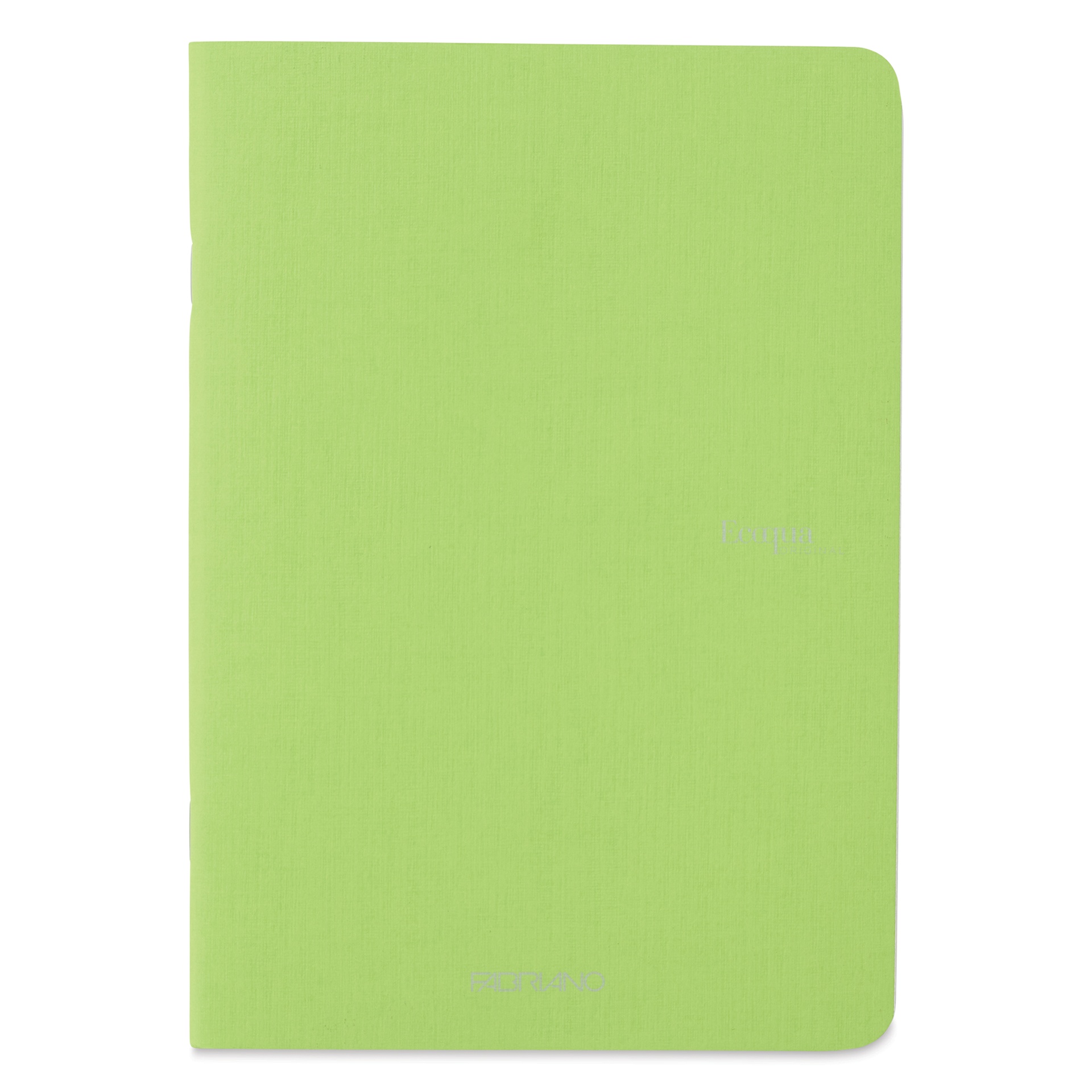 Fabriano EcoQua Staplebound Notebook - Lime, 8.3" x 5.8", Blank (front view)