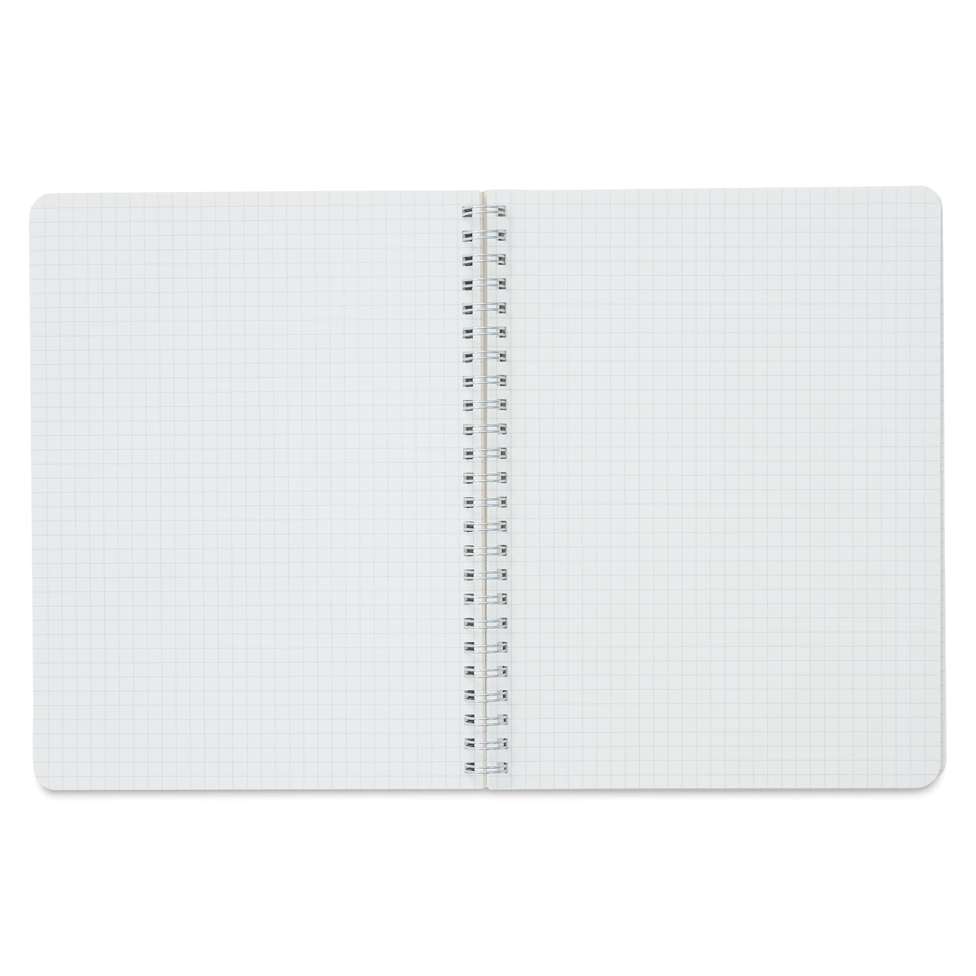 Fabriano EcoQua Spiral Notebook - Wine, 8.3" x 5.8", Graph (open to show paper)
