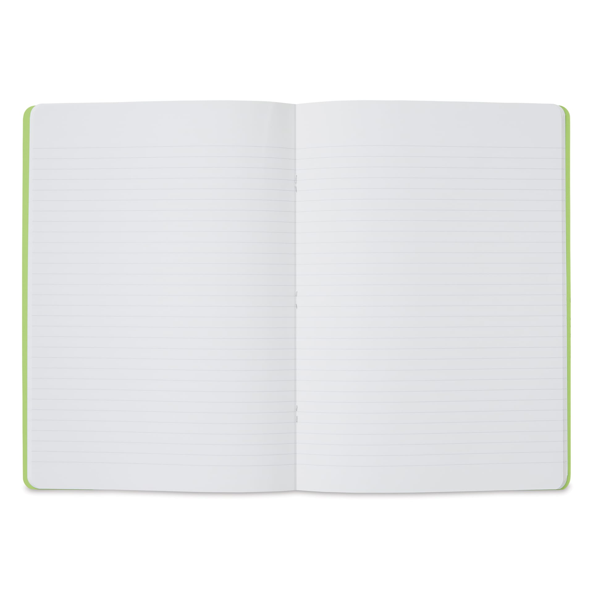 Fabriano EcoQua Staplebound Notebook - Lime, 11.7" x 8.3", Lined (open to show paper)