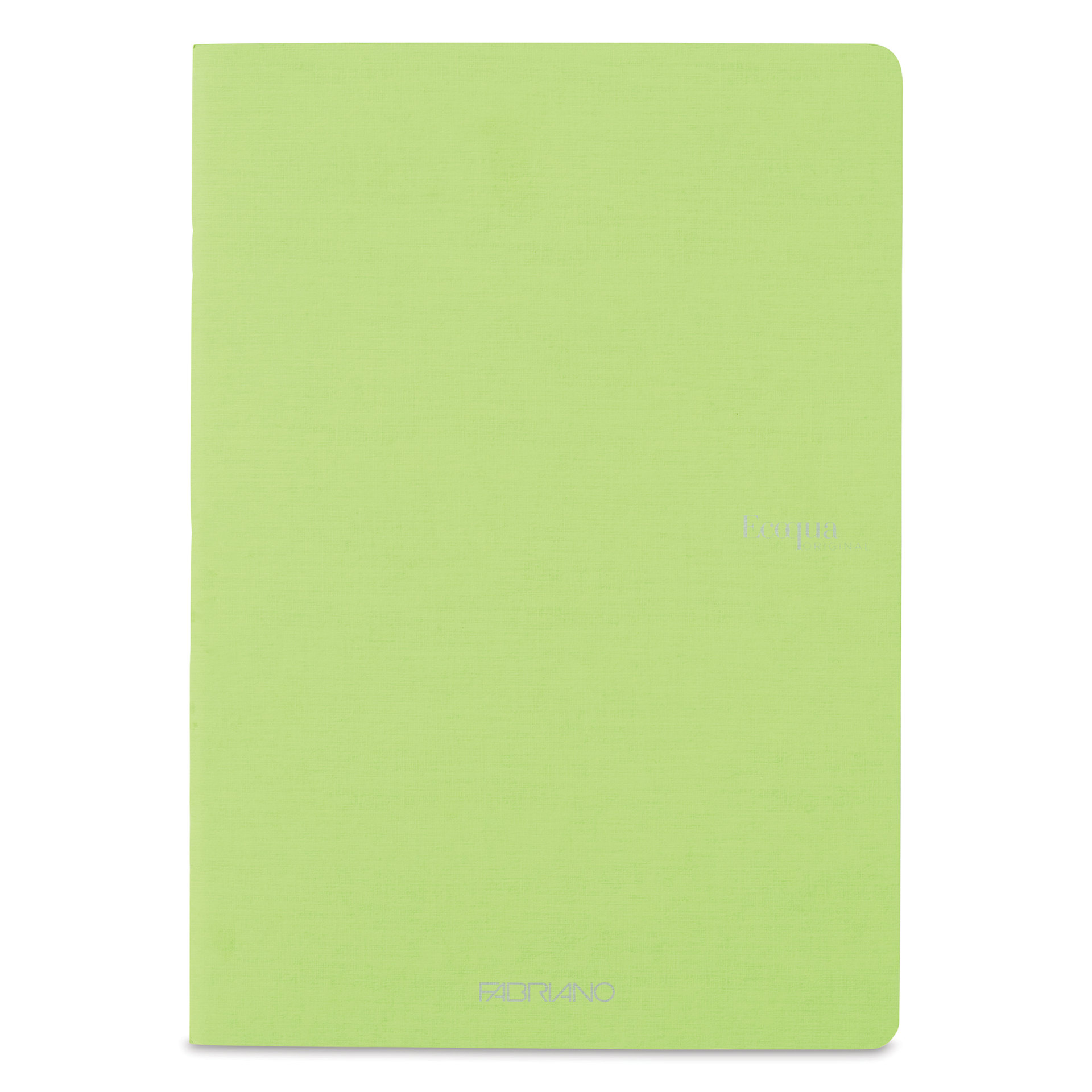 Fabriano EcoQua Staplebound Notebook - Lime, 11.7" x 8.3", Lined (front view)
