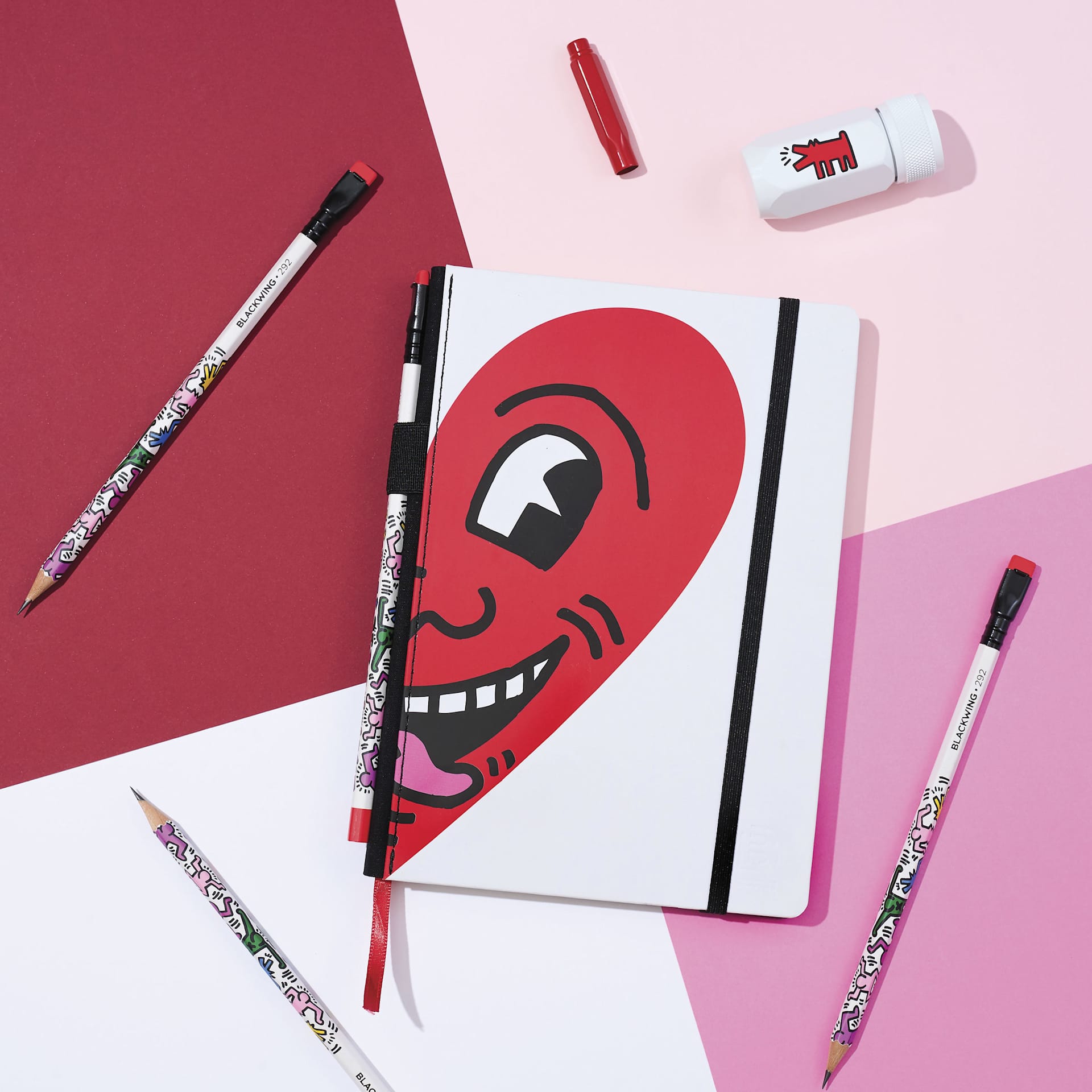 Blackwing x Keith Haring Volumes 292 Essential Gift Box Set - Smiling Heart