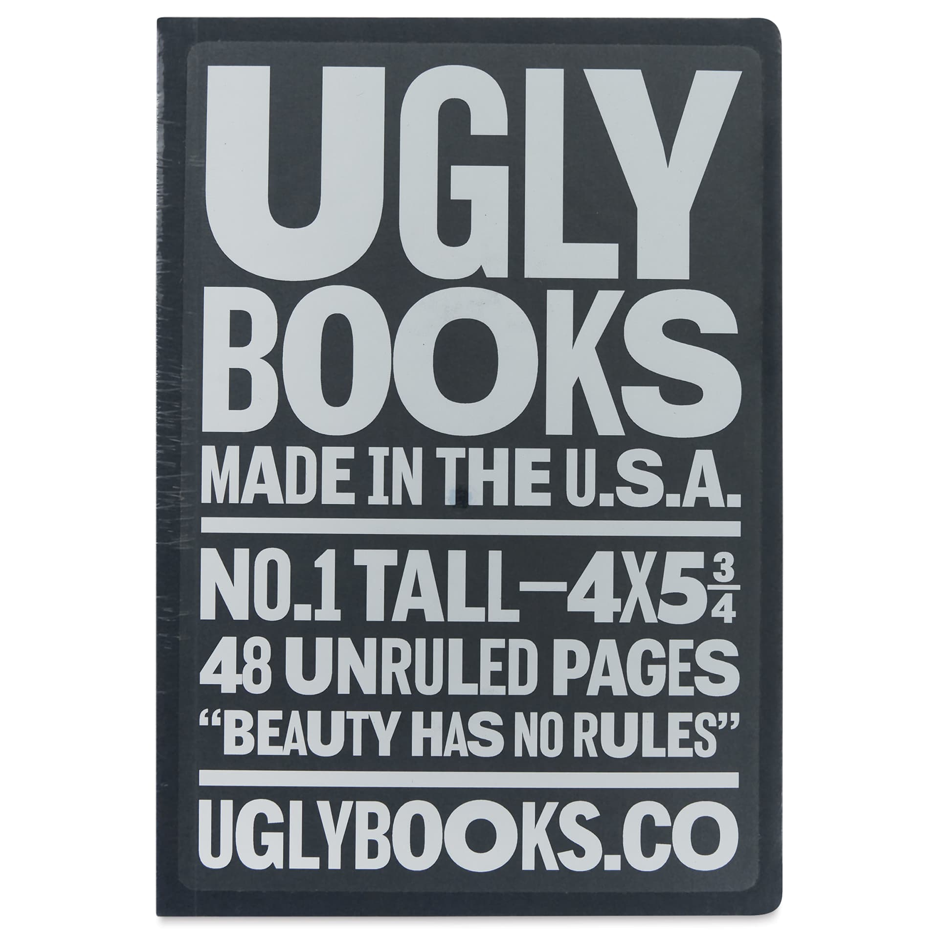 Uglybooks Perfect Bound Notebook - NO.1 Tuxedo, 5-3/4" x 4", 135 gsm, Pkg of 3, front of package