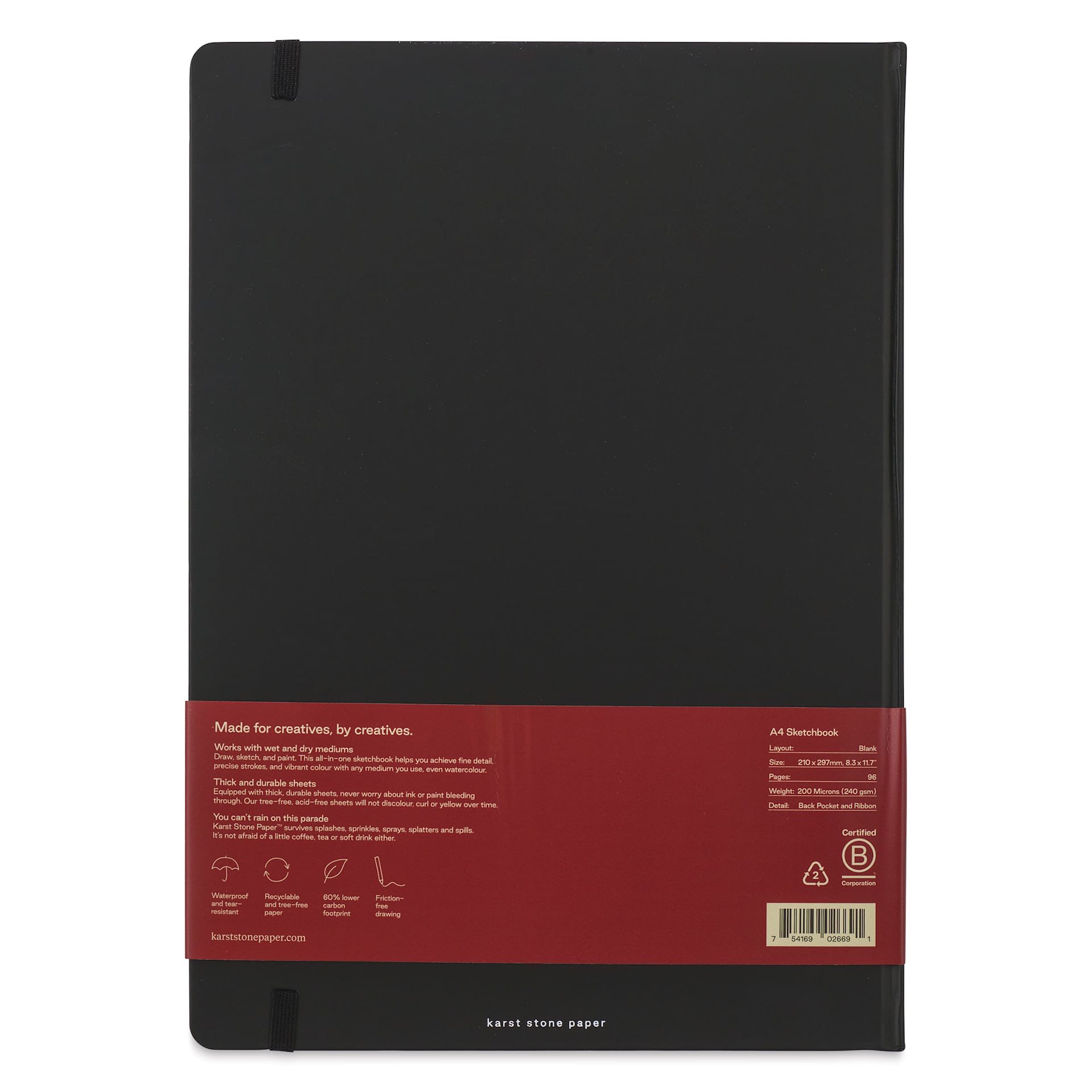 Karst Stone Paper Sketchbook - A4, 8-3/10" x 11-7/10", 96 Pages, back