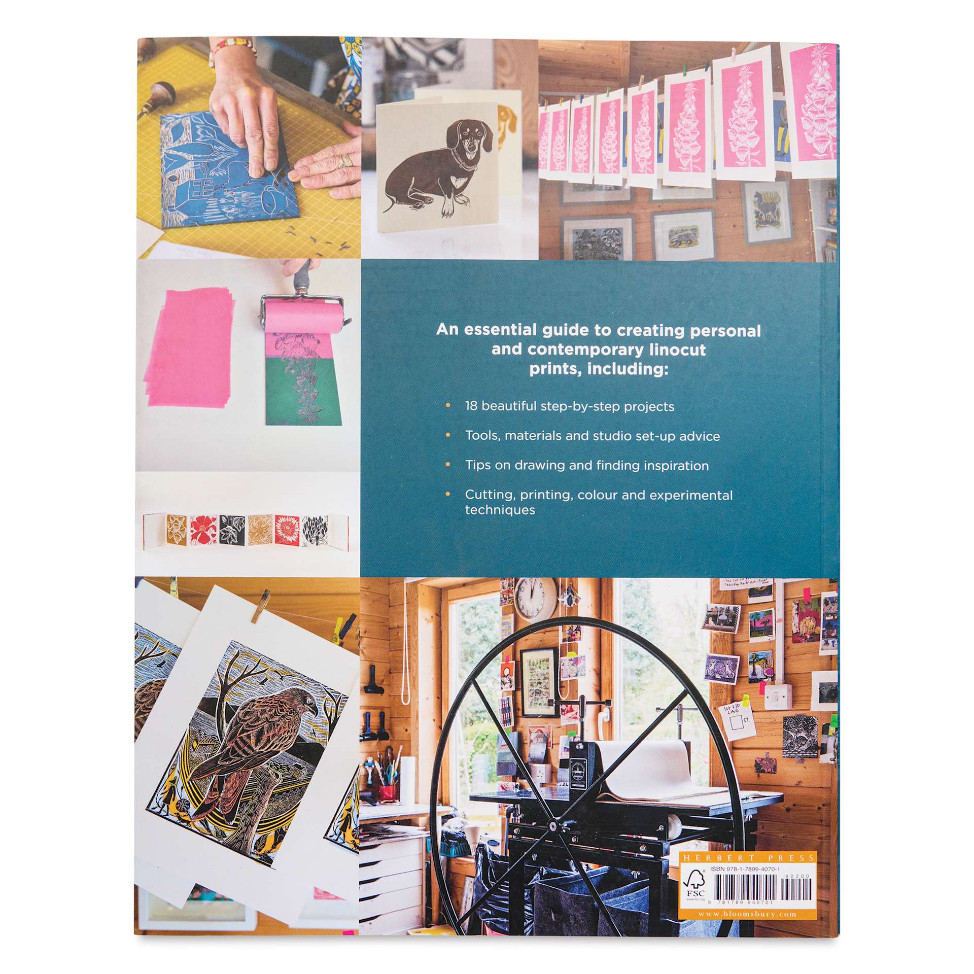 Linocut: A Creative Guide to Making Beautiful Prints, back cover