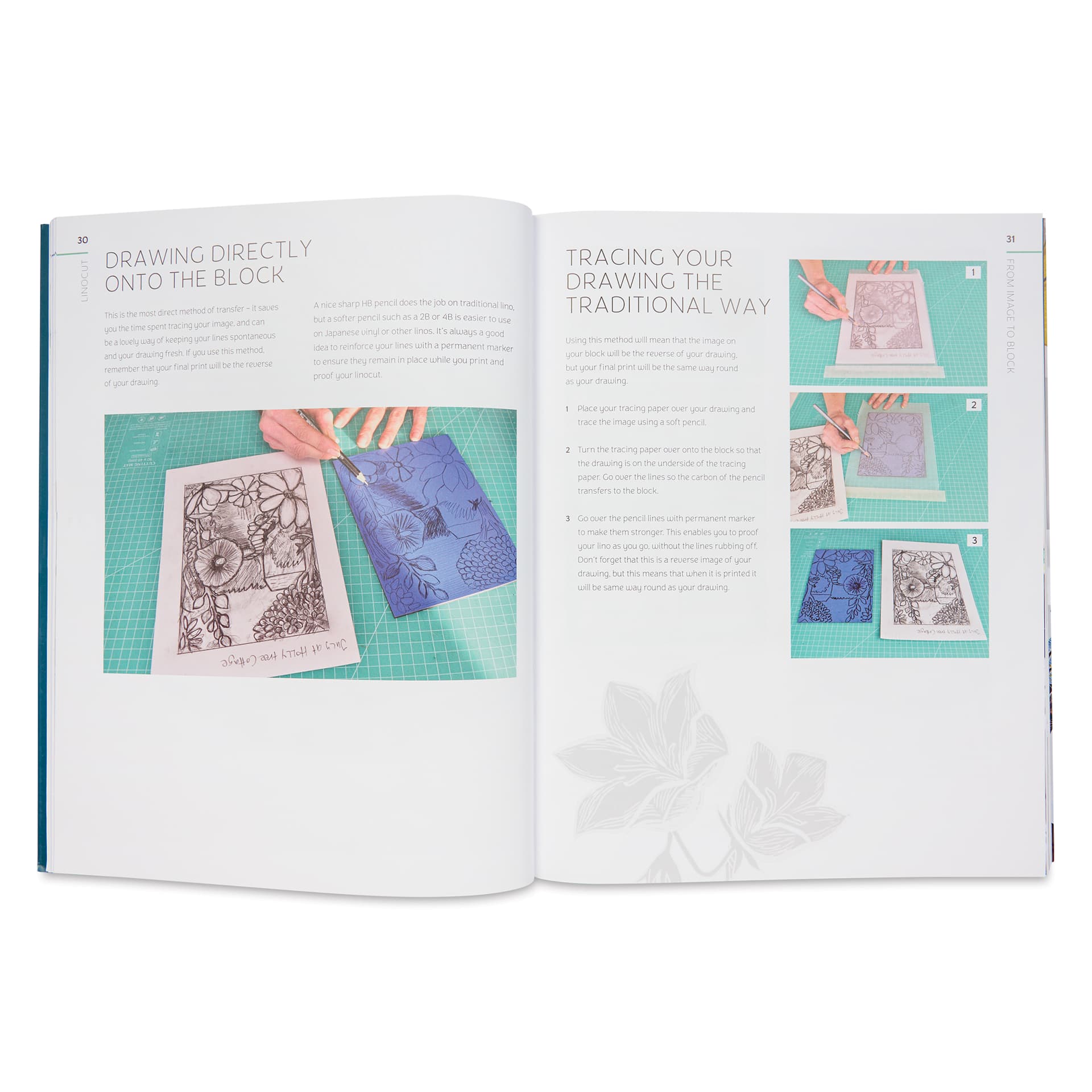 Linocut: A Creative Guide to Making Beautiful Prints, drawing and tracing instructions