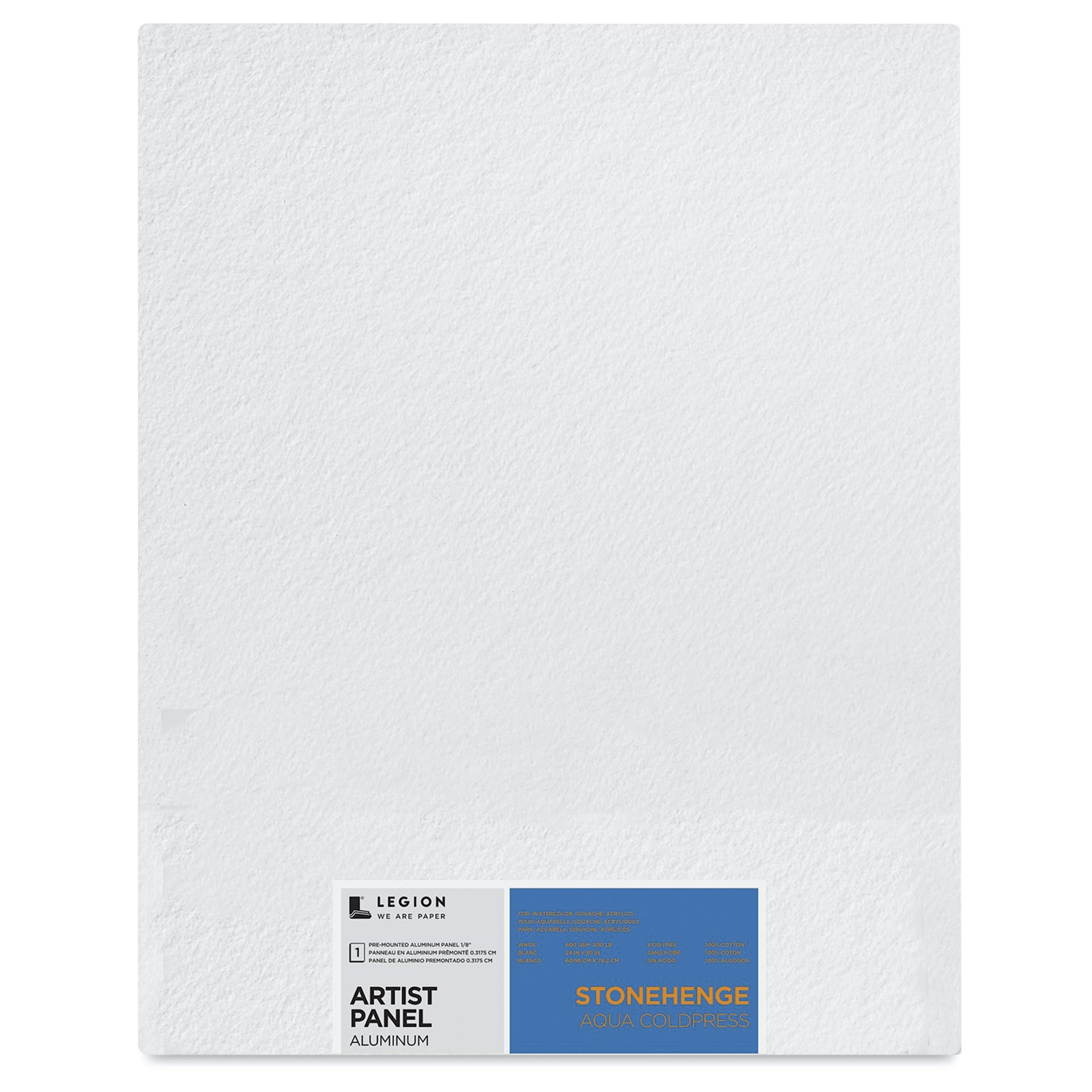 Legion Stonehenge Aqua Aluminum White Panel - 24" x 30", front of the packaging