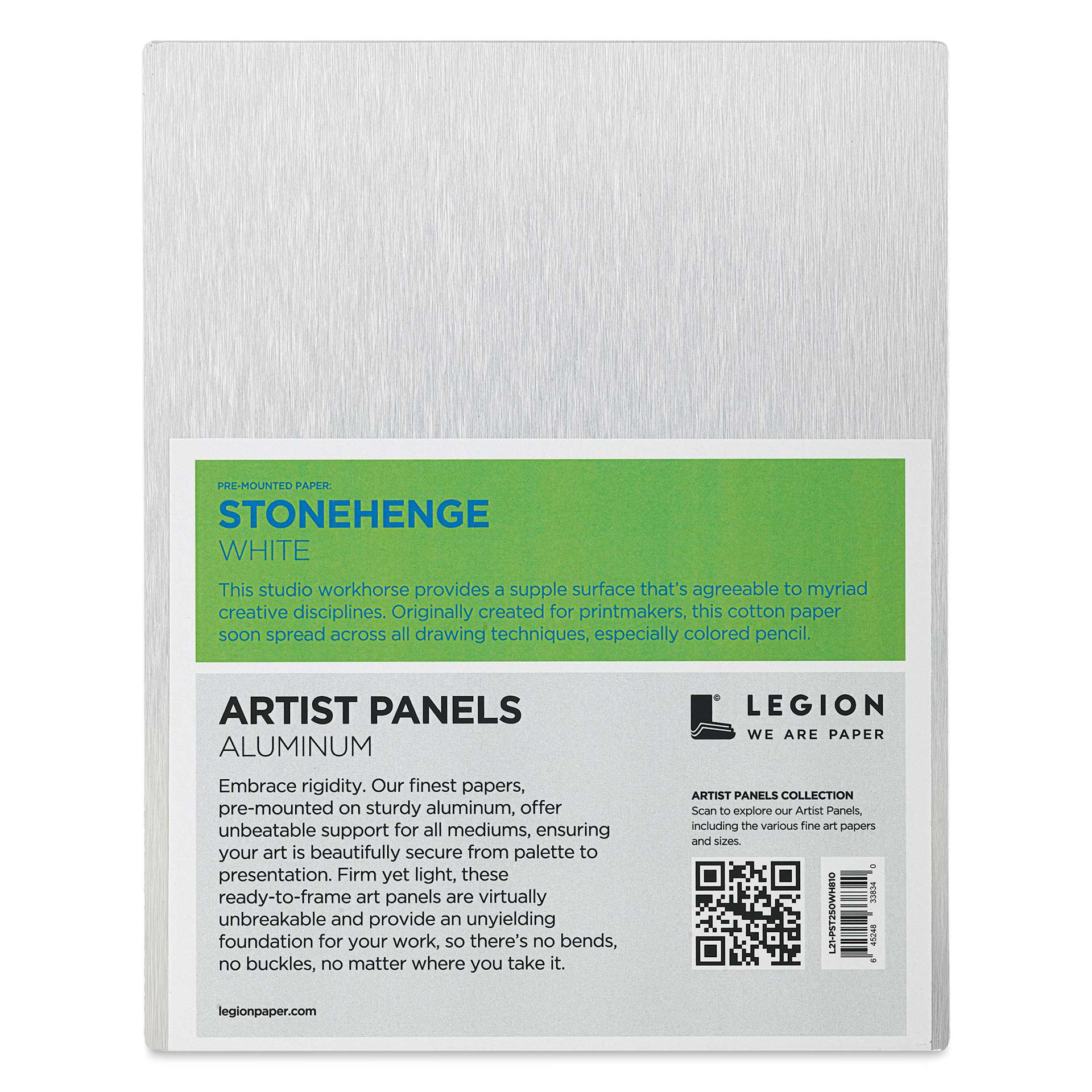 Legion Stonehenge White Drawing Aluminum Artist Panel - 8" x 10", back of the panel Legion Stonehenge White Drawing Aluminum Artist Panel - 8" x 10", back of the panel