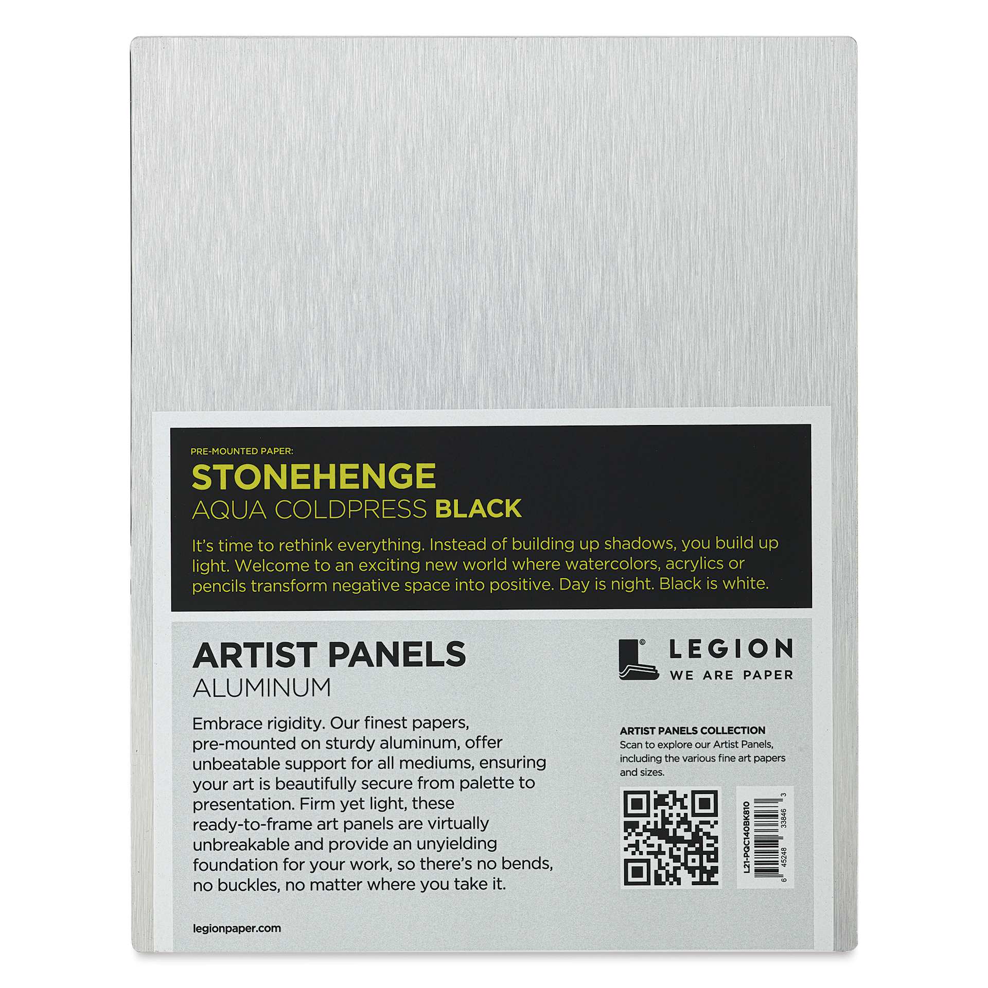 Legion Stonehenge Aqua Aluminum Black Panel - 8" x 10", back of the panel Legion Stonehenge Aqua Aluminum Black Panel - 8" x 10", back of the panel