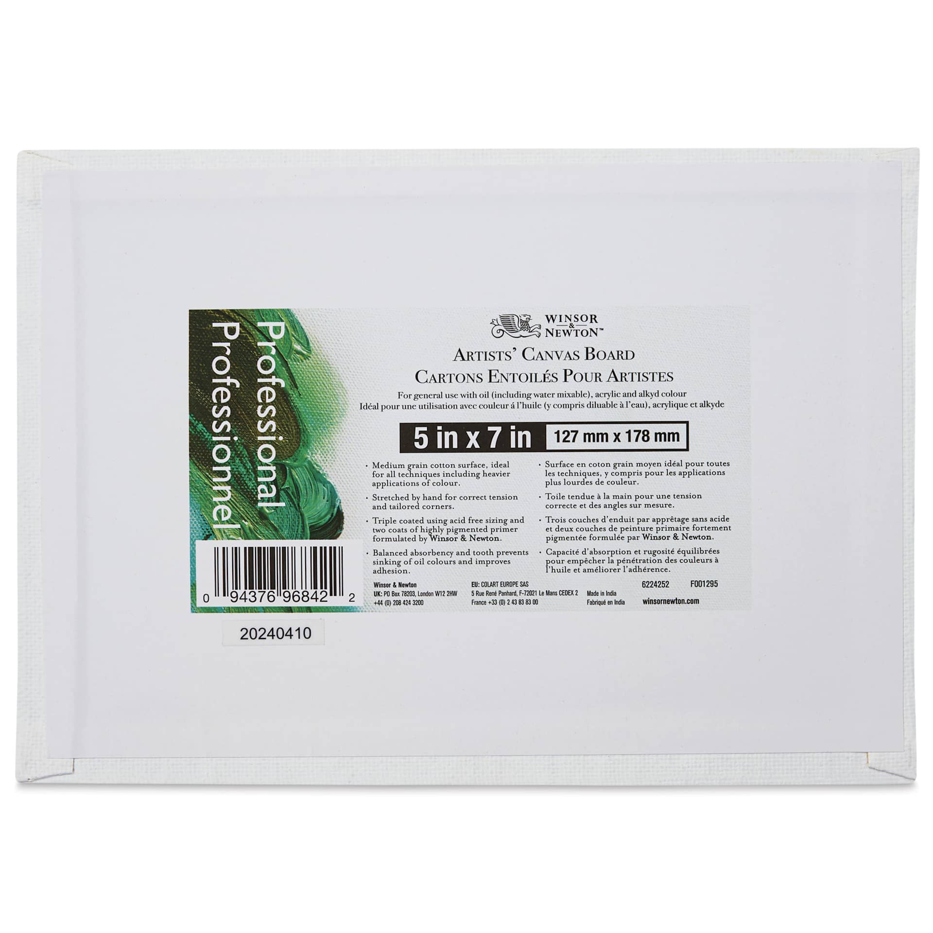 Winsor & Newton Professional Artists’ Canvas Board - 5" x 7" back