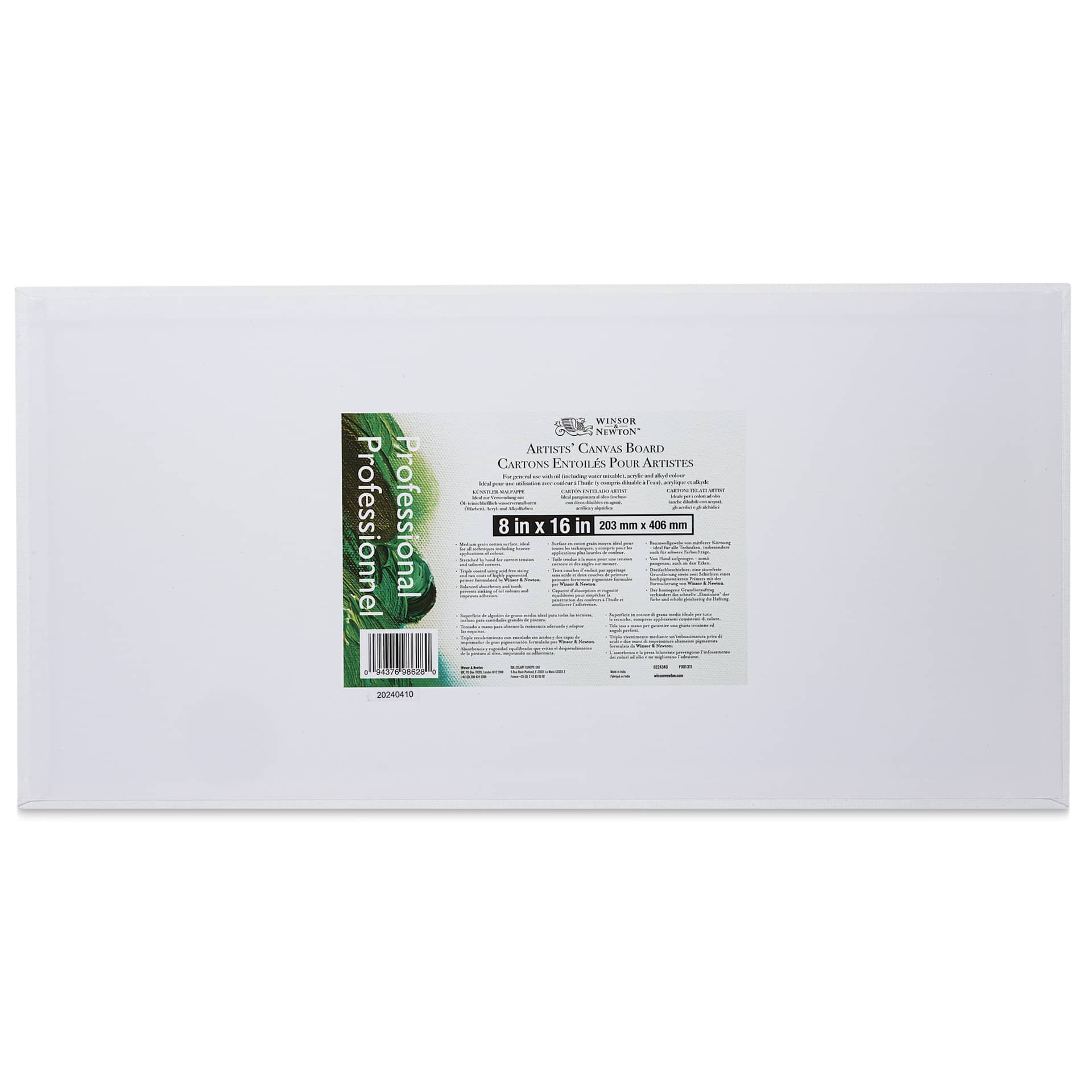 Winsor & Newton Professional Artists’ Canvas Board - 8" x 16" back
