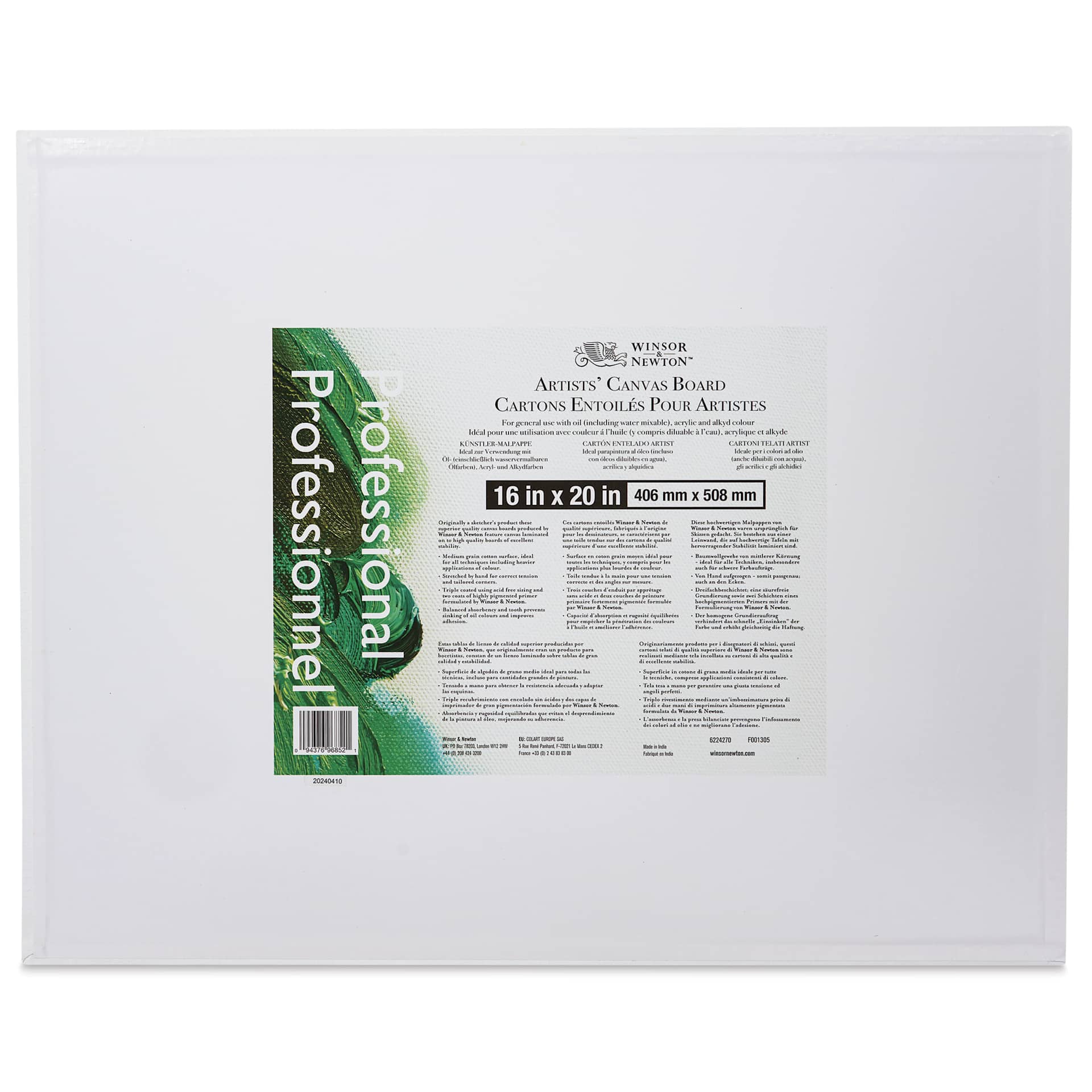 Winsor & Newton Professional Artists’ Canvas Board - 16" x 20" back