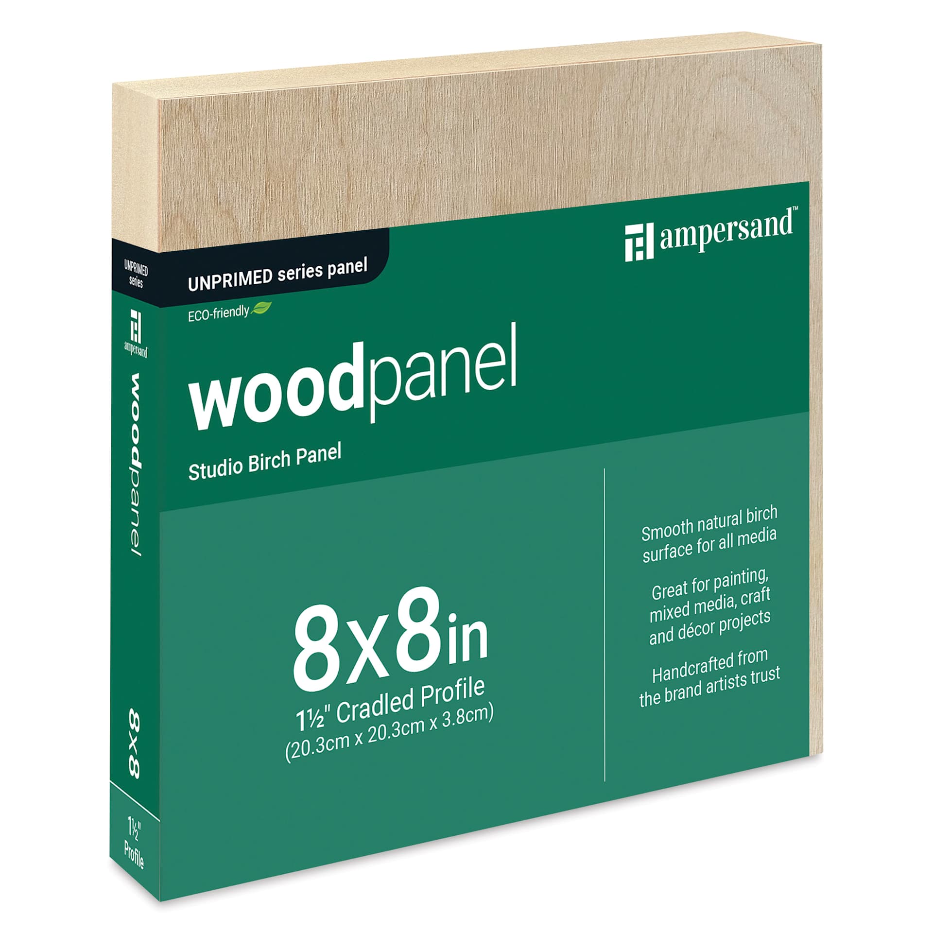 Ampersand Woodpanel - 8" x 8", 1-1/2" Cradle