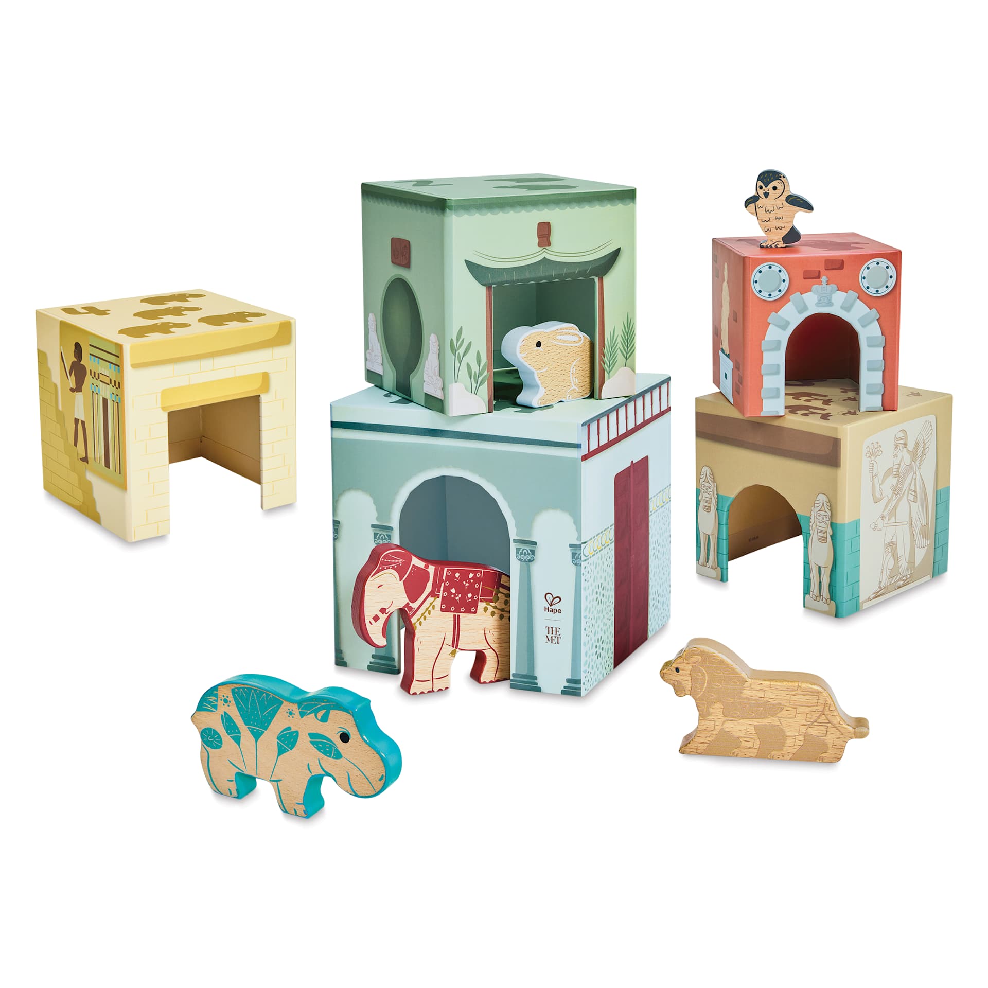 Hape x The Met Museum Nesting & Stacking Block Set, out of packaging