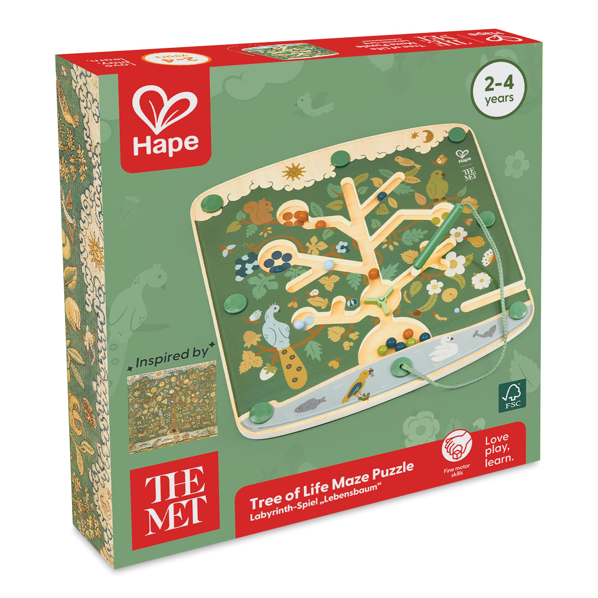 Hape x The Met Tree of Life Magnetic Maze Puzzle, packaging