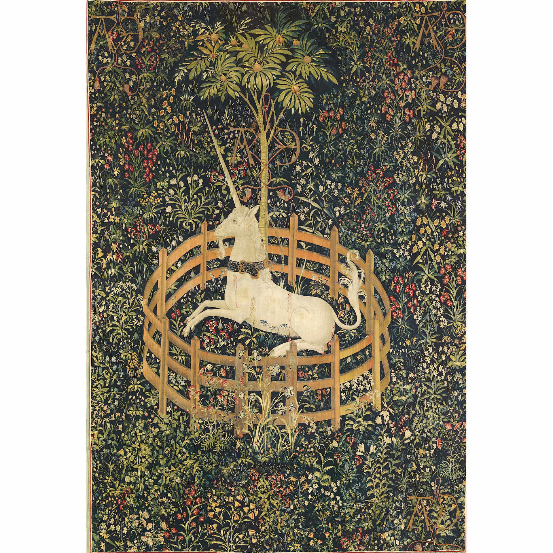 Hape x The Met Unicorn in a Garden Wooden Frame Puzzle, finished