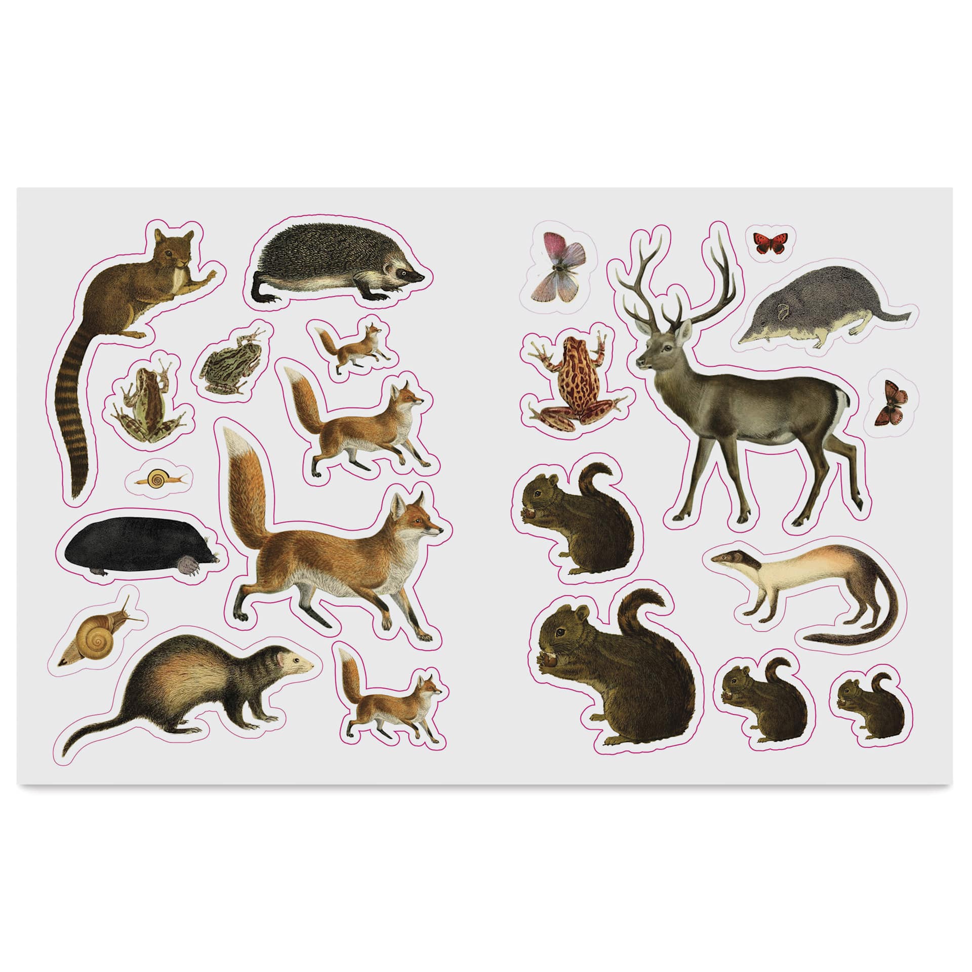 The Forests, Fairies, and Fungi Sticker Anthology, animal stickers