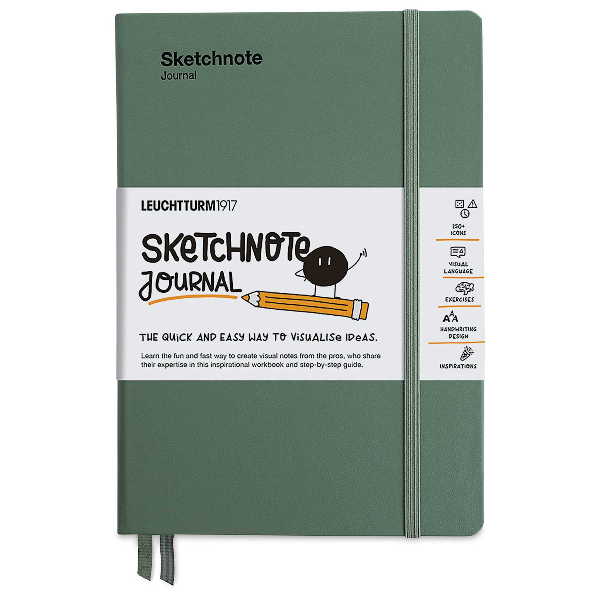 Leuchtturm1917 Hardcover Sketchnote Journal - Olive, 5-3/4" x 8-1/4", front of journal