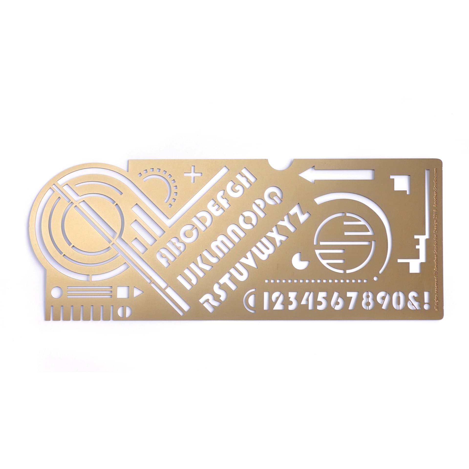 Another Studio Brass Stencil - Bauhaus, out of packaging