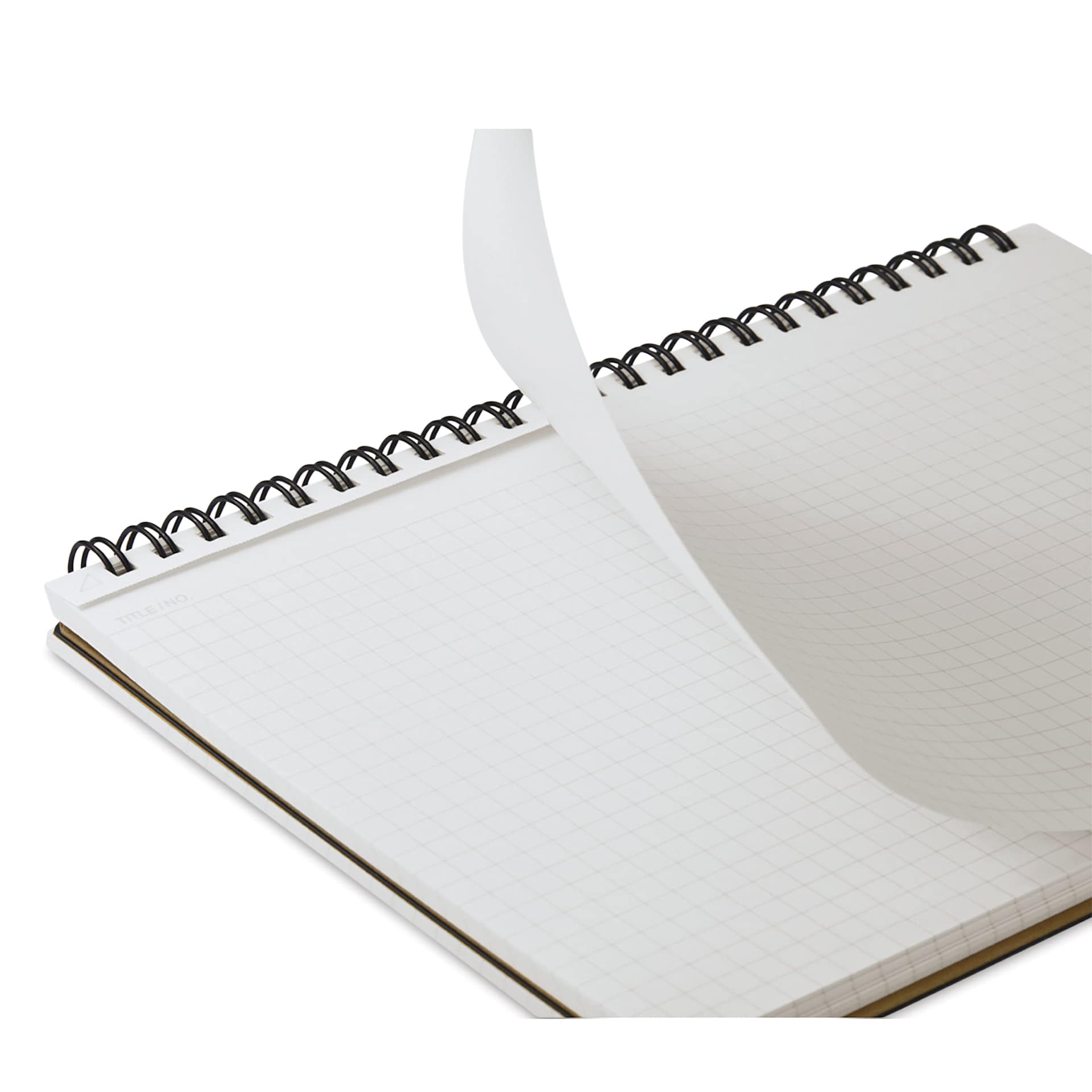 Maruman Mnemosyne Notebook - Black, A5, Graph, sheet being torn from notebook