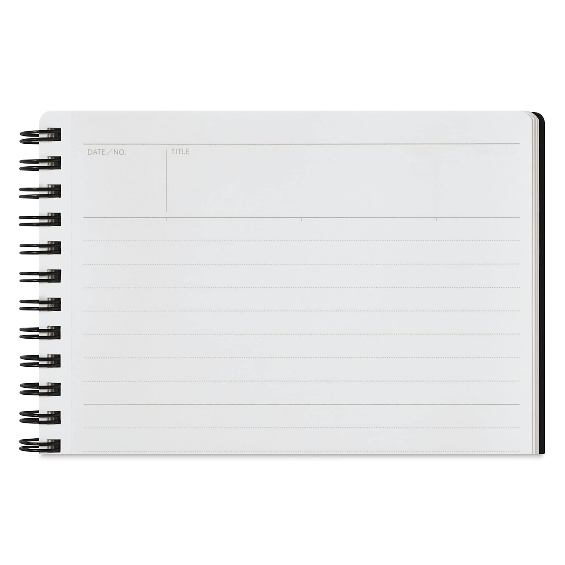 Maruman Mnemosyne Notebook - Black, B5, Lined, close-up of sheet