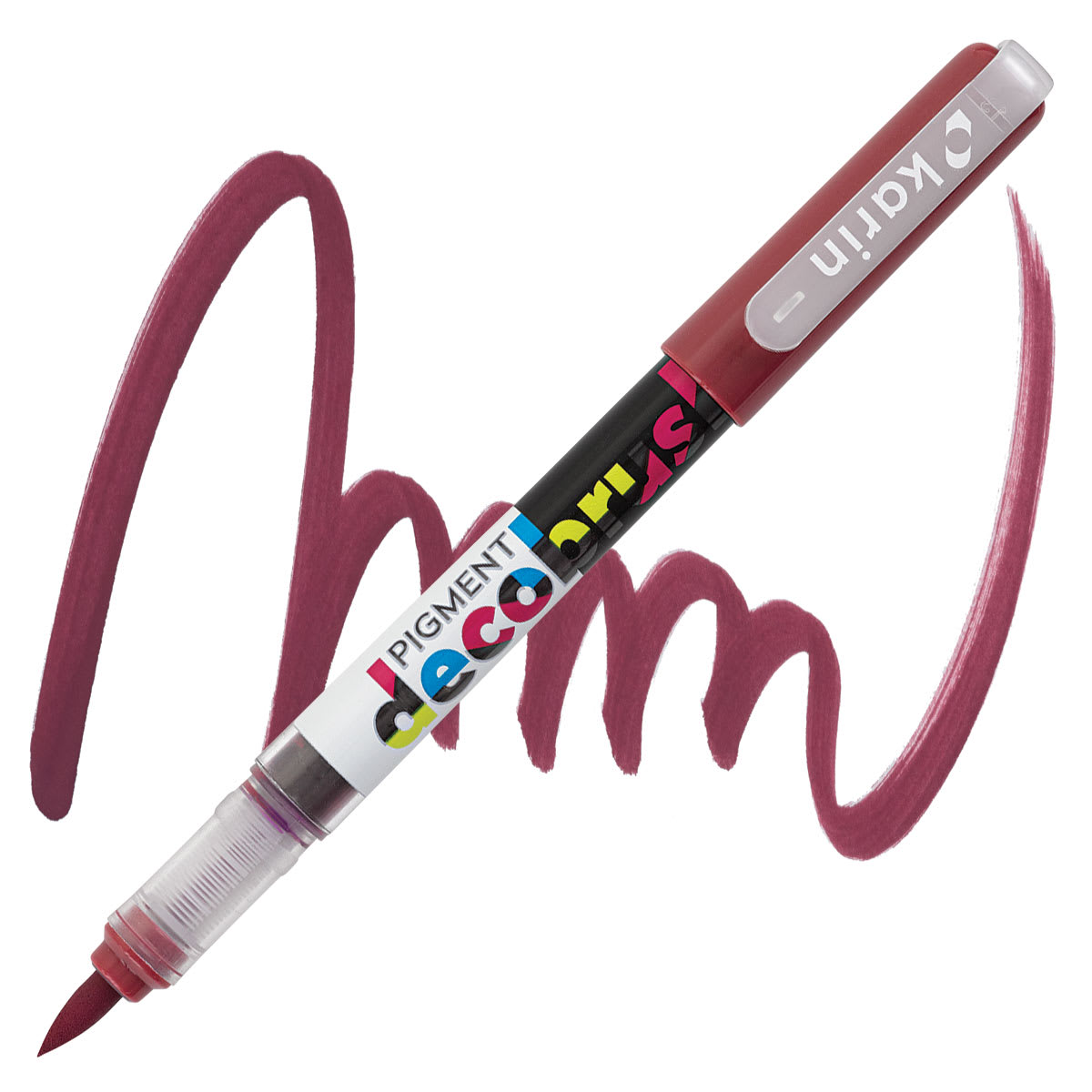 Karin Pigment Decobrush Marker - Burgundy marker and swatch