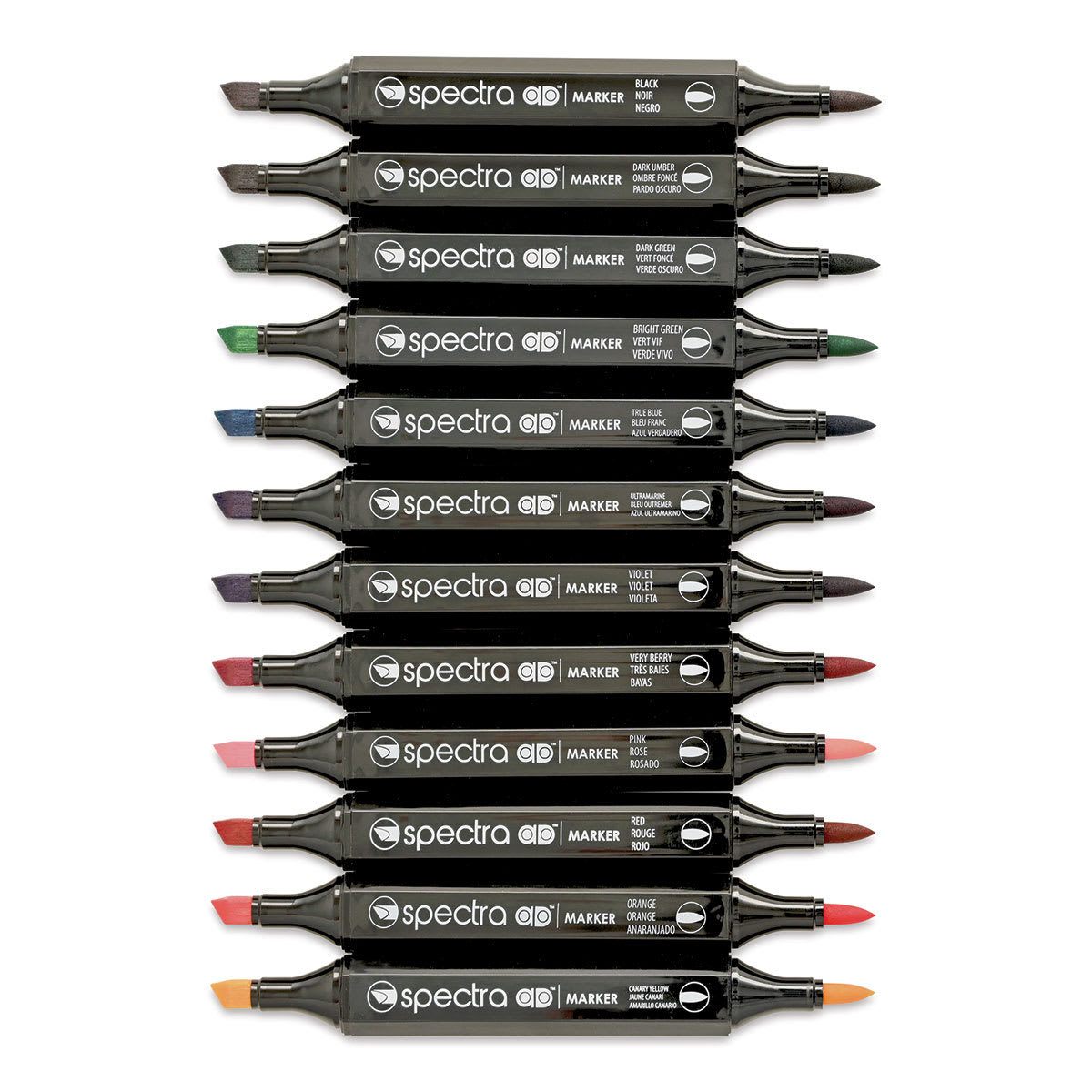 Chartpak Spectra Ad Markers - Set of 12 (markers with caps off)