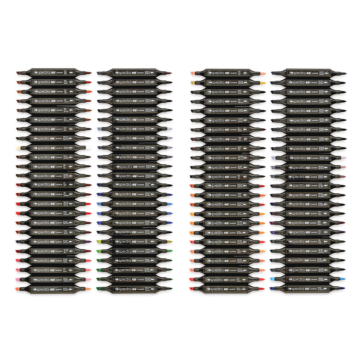 Chartpak Spectra Ad Markers - Set of 96 (markers with caps off)