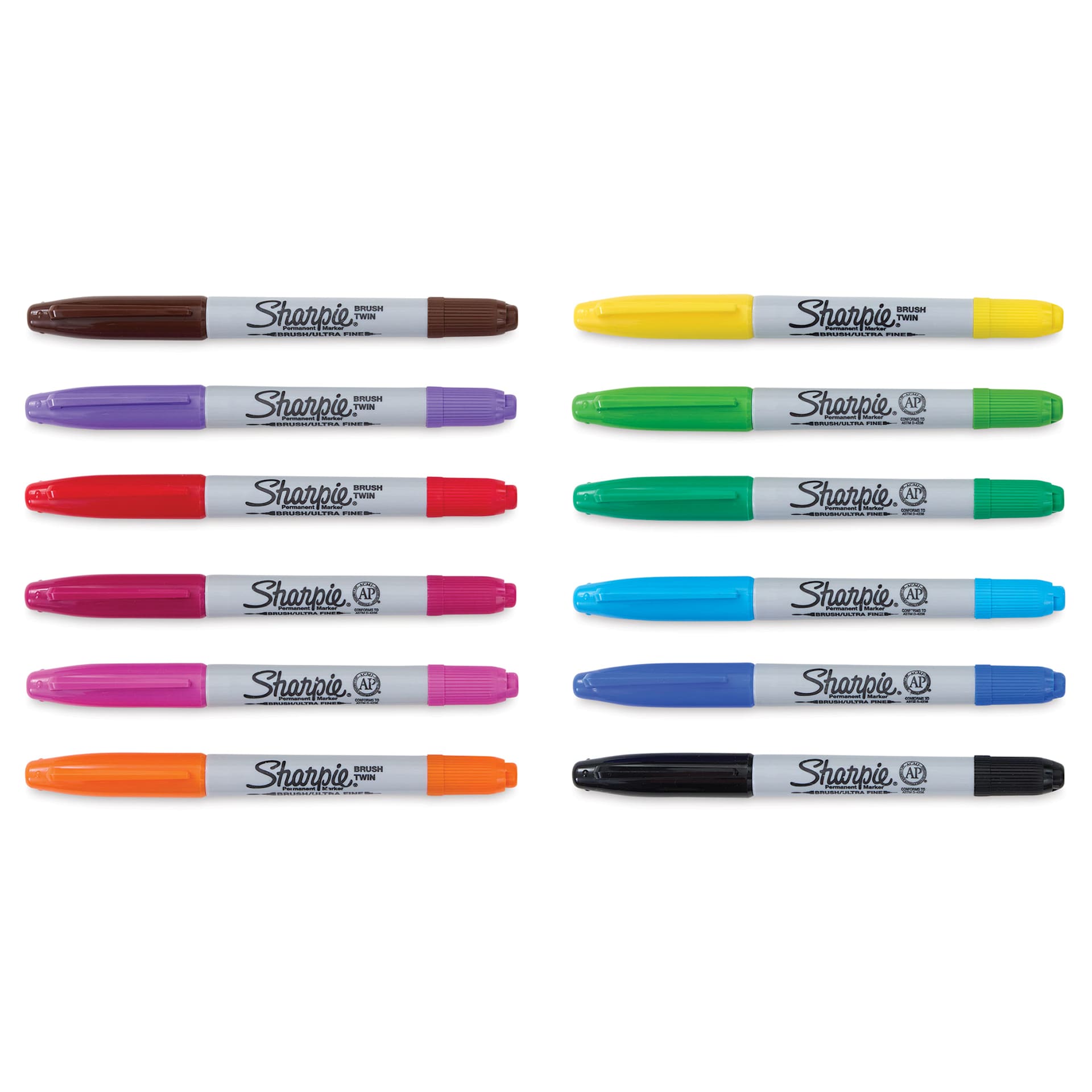 Sharpie Brush Twin Tip Markers - Assorted, Set of 12 Sharpie Brush Twin Tip Markers - Assorted, Set of 12