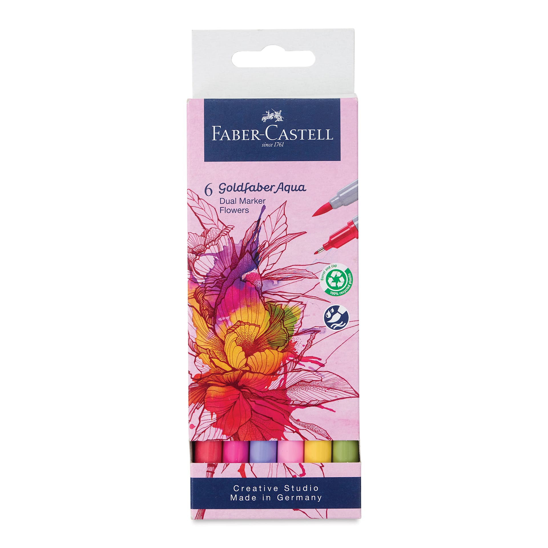 Faber-Castell Goldfaber Aqua Dual Markers - Flowers, Set of 6 Faber-Castell Goldfaber Aqua Dual Markers - Flowers, Set of 6