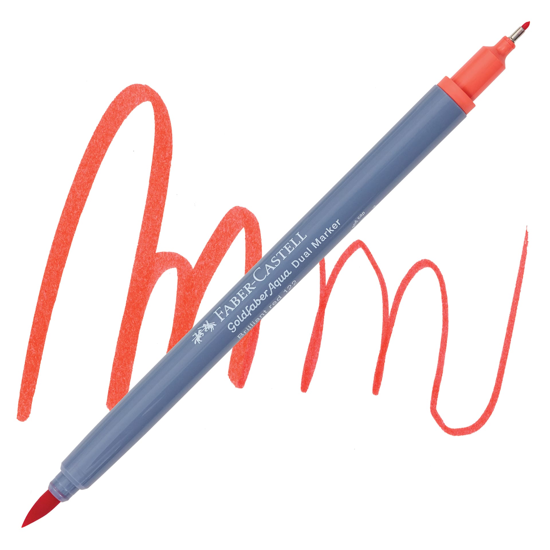 Faber-Castell Goldfaber Aqua Dual Marker - 122 Brilliant Red marker and swatch