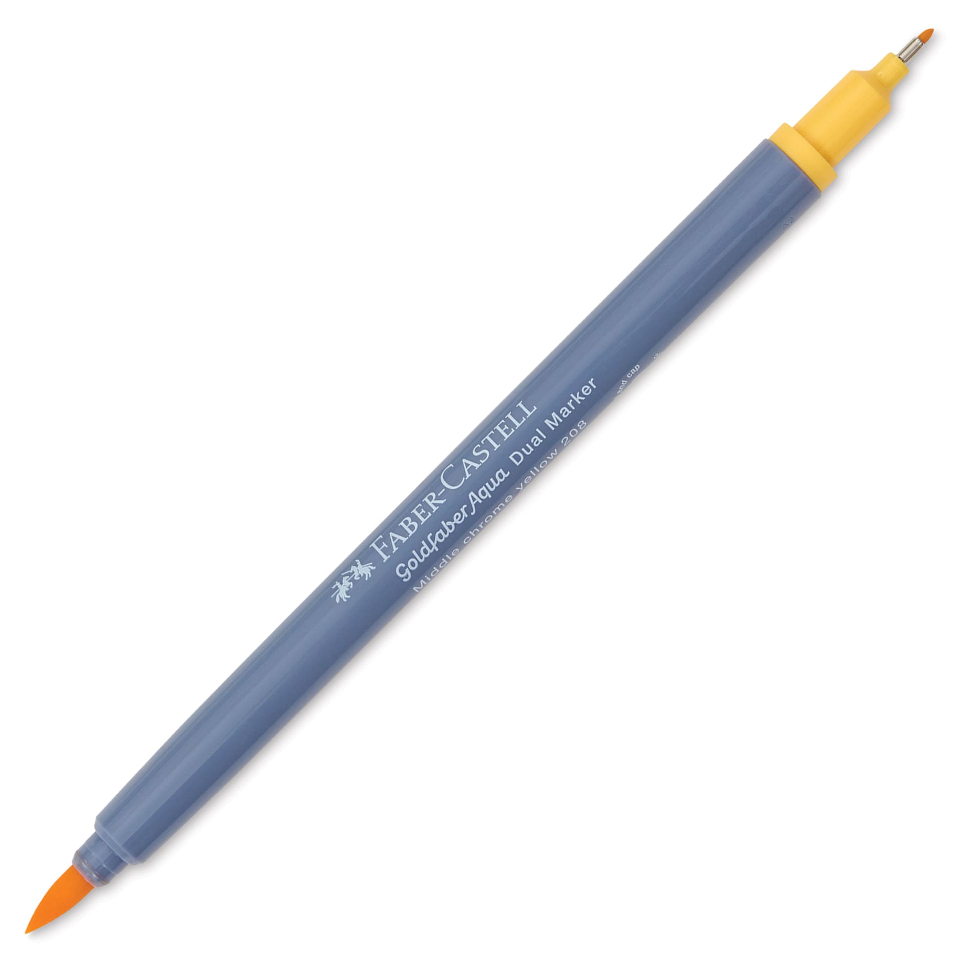 Faber-Castell Goldfaber Aqua Dual Marker - 208 Middle Chrome Yellow (marker with caps removed)