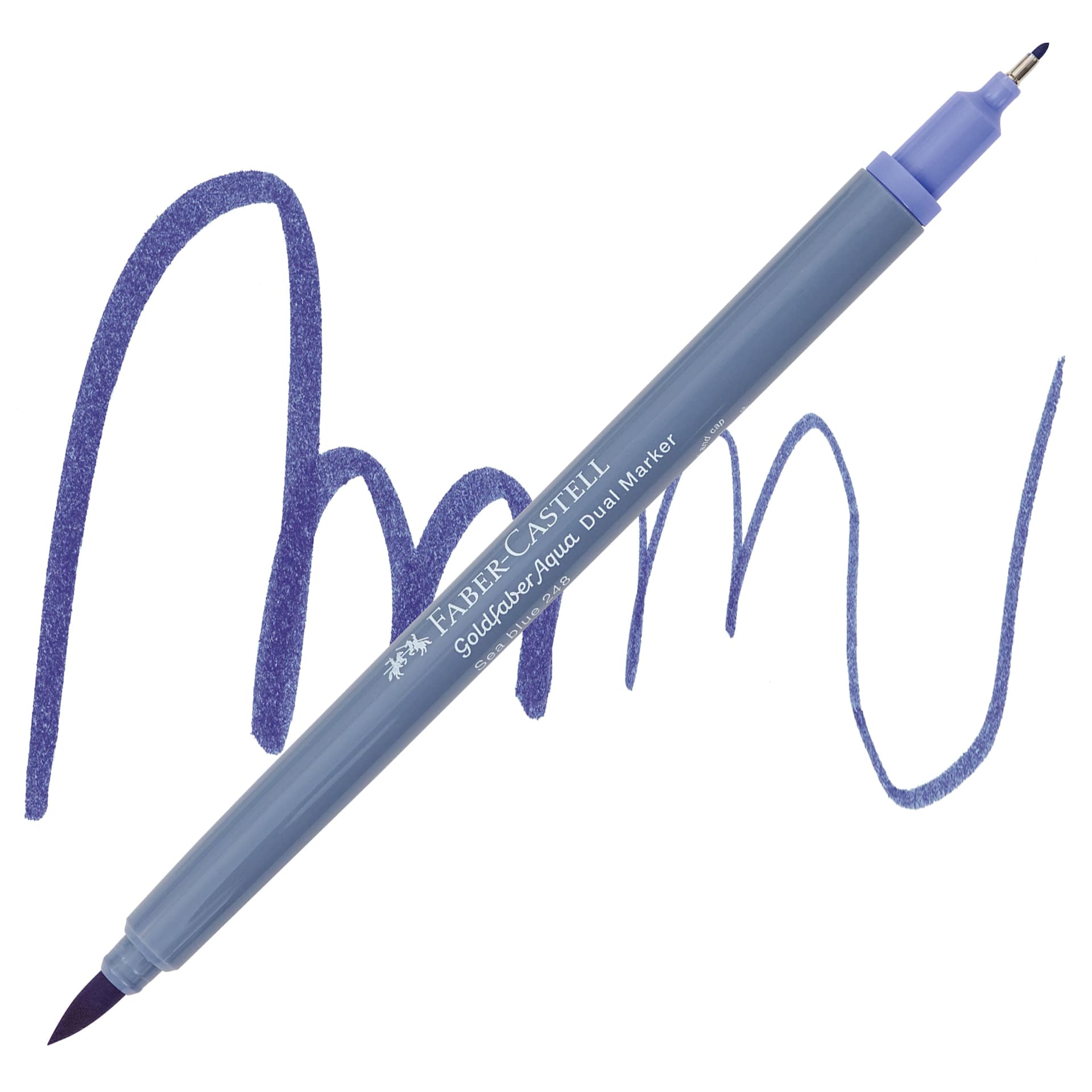 Faber-Castell Goldfaber Aqua Dual Marker - 248 Sea Blue marker and swatch