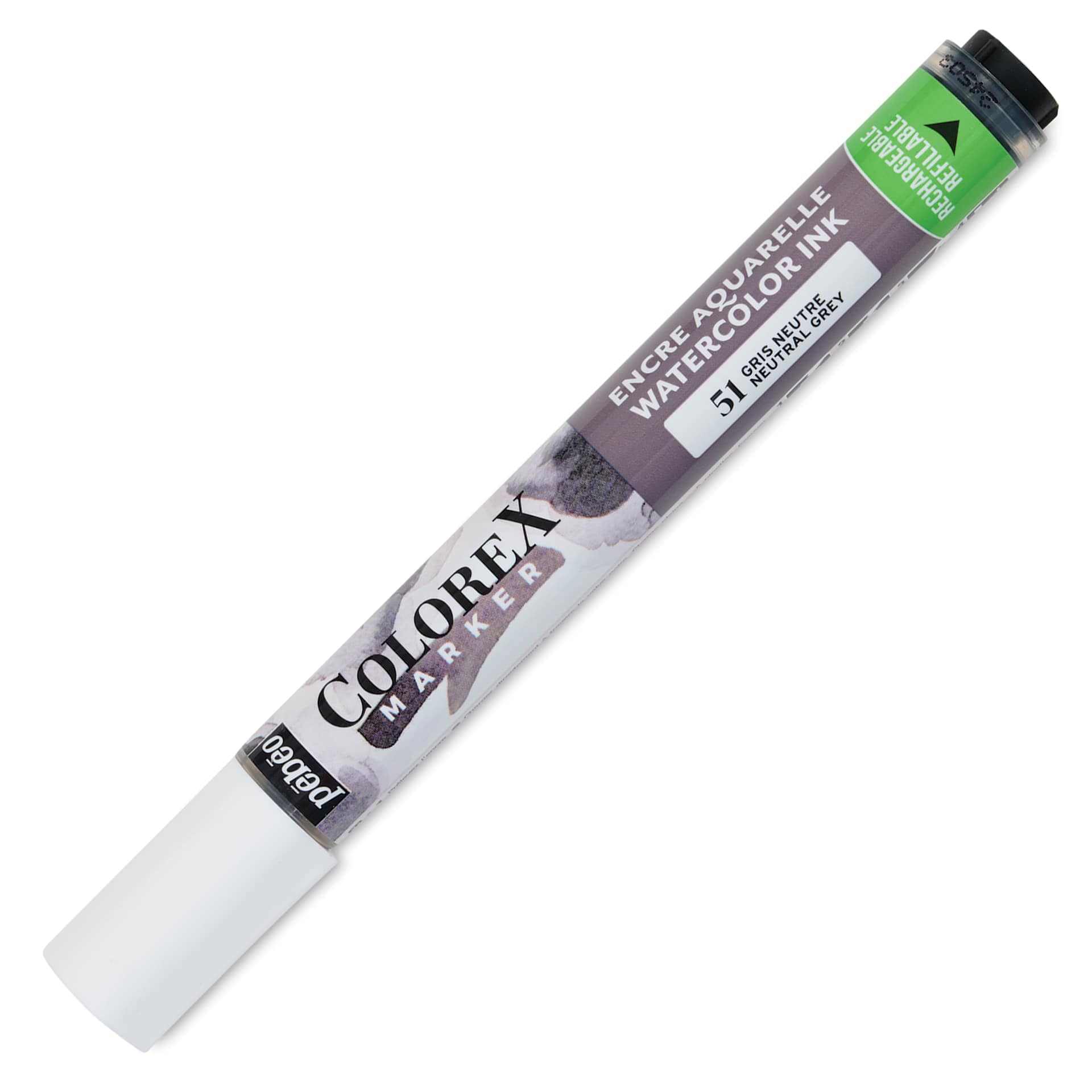Pebeo Colorex Refillable Marker - Neutral Grey, cap on